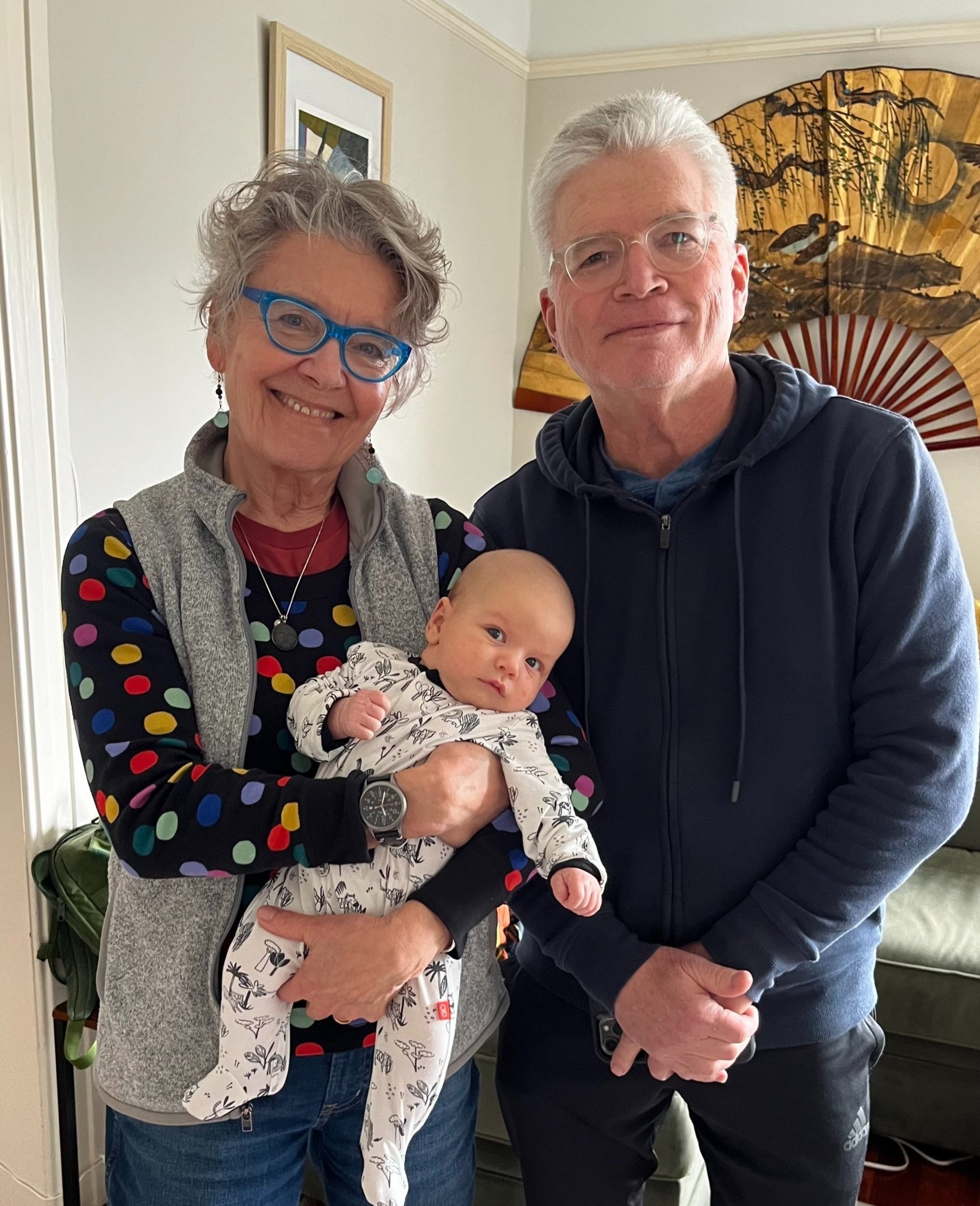 The happy Juergens-Weiner grandparents soon after grandson #3 arrived