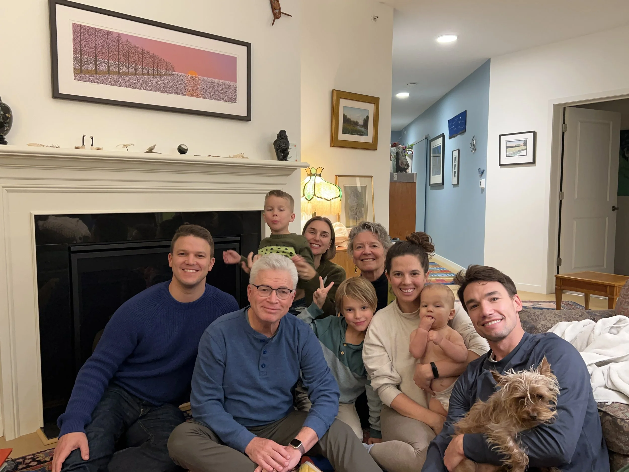 The whole gang at our place
