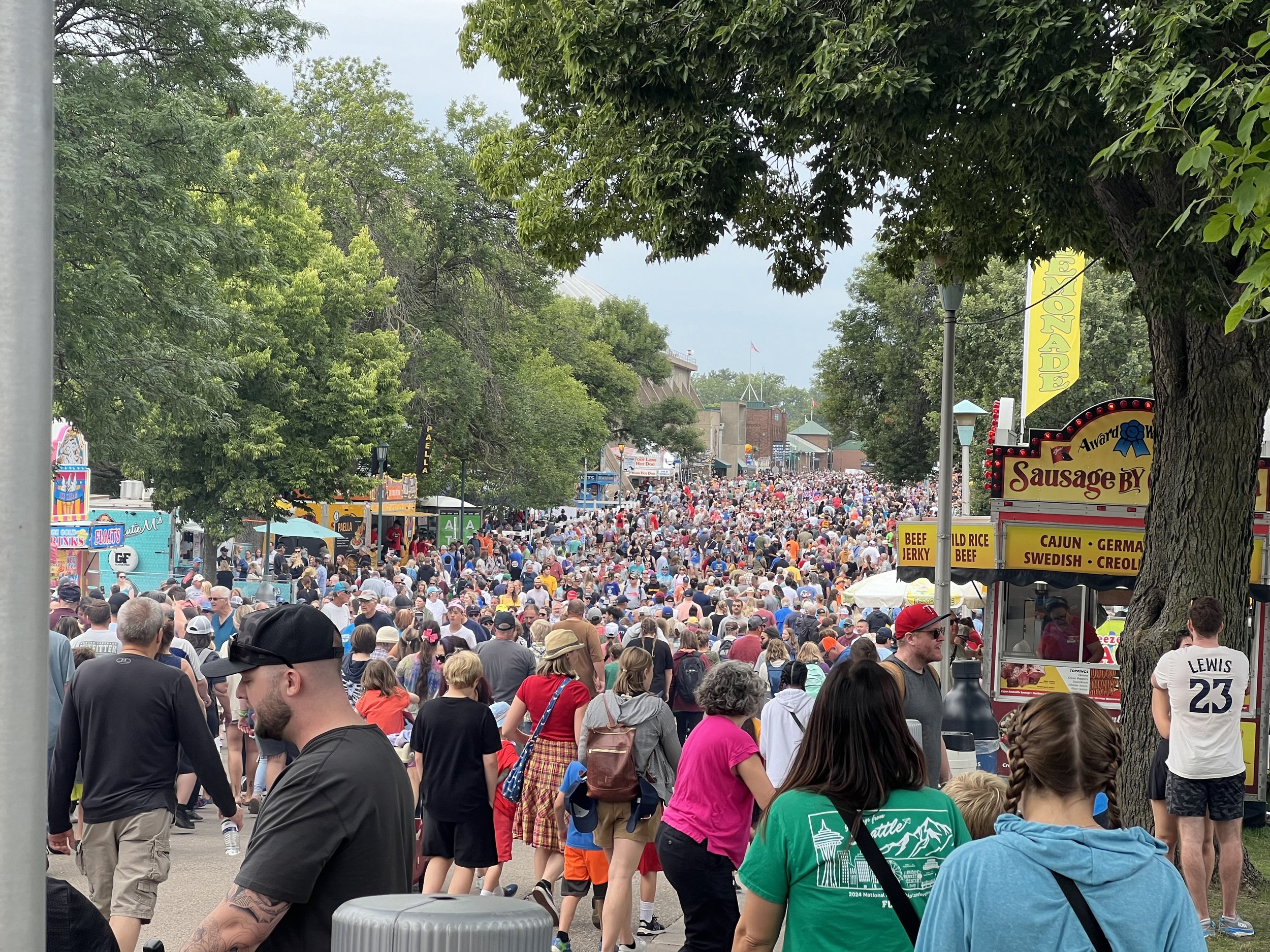 The Minnesota State Fair, a short walk from our home, in August. It was crowded.