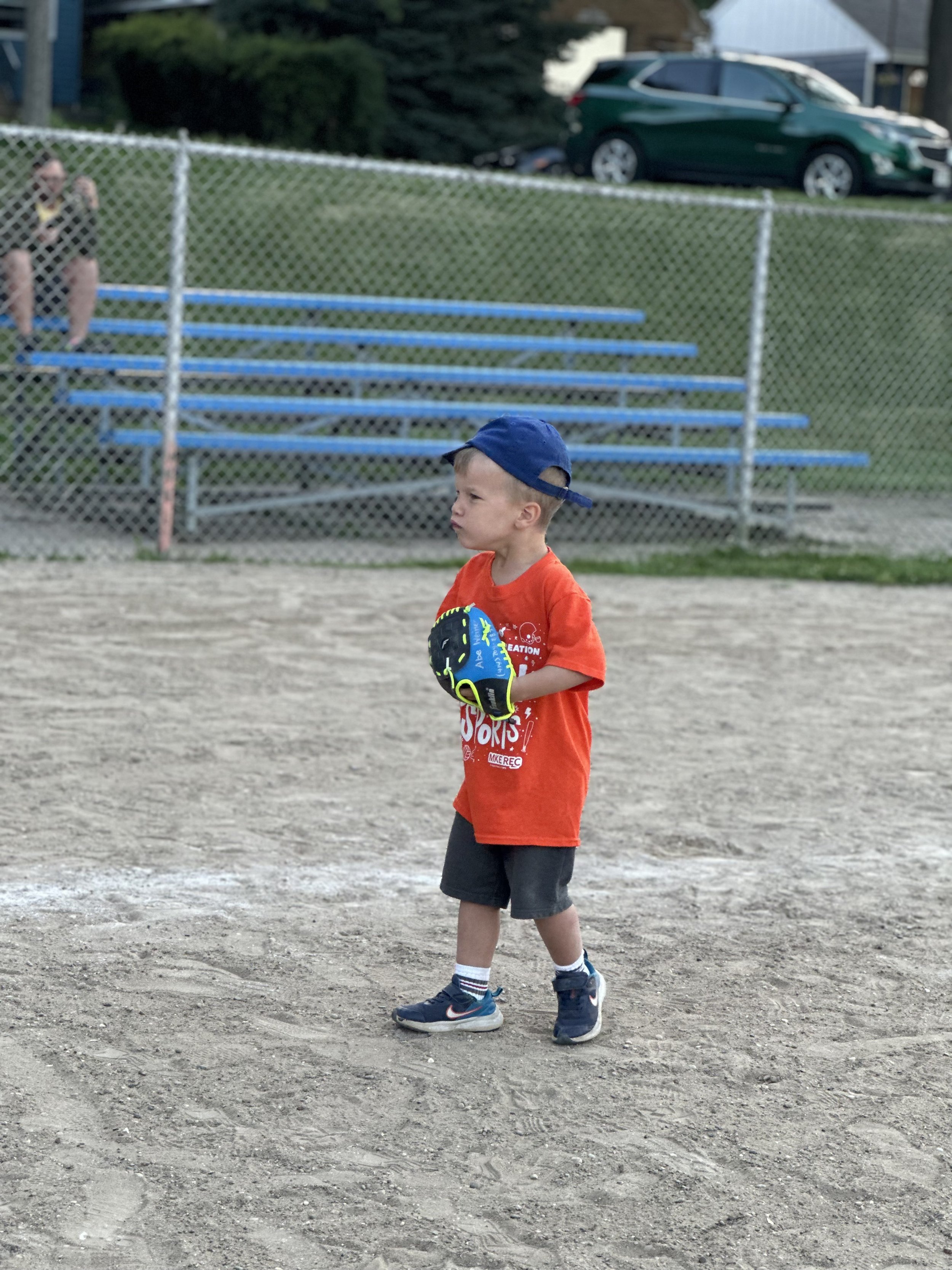Ready for a ground ball at third base in July