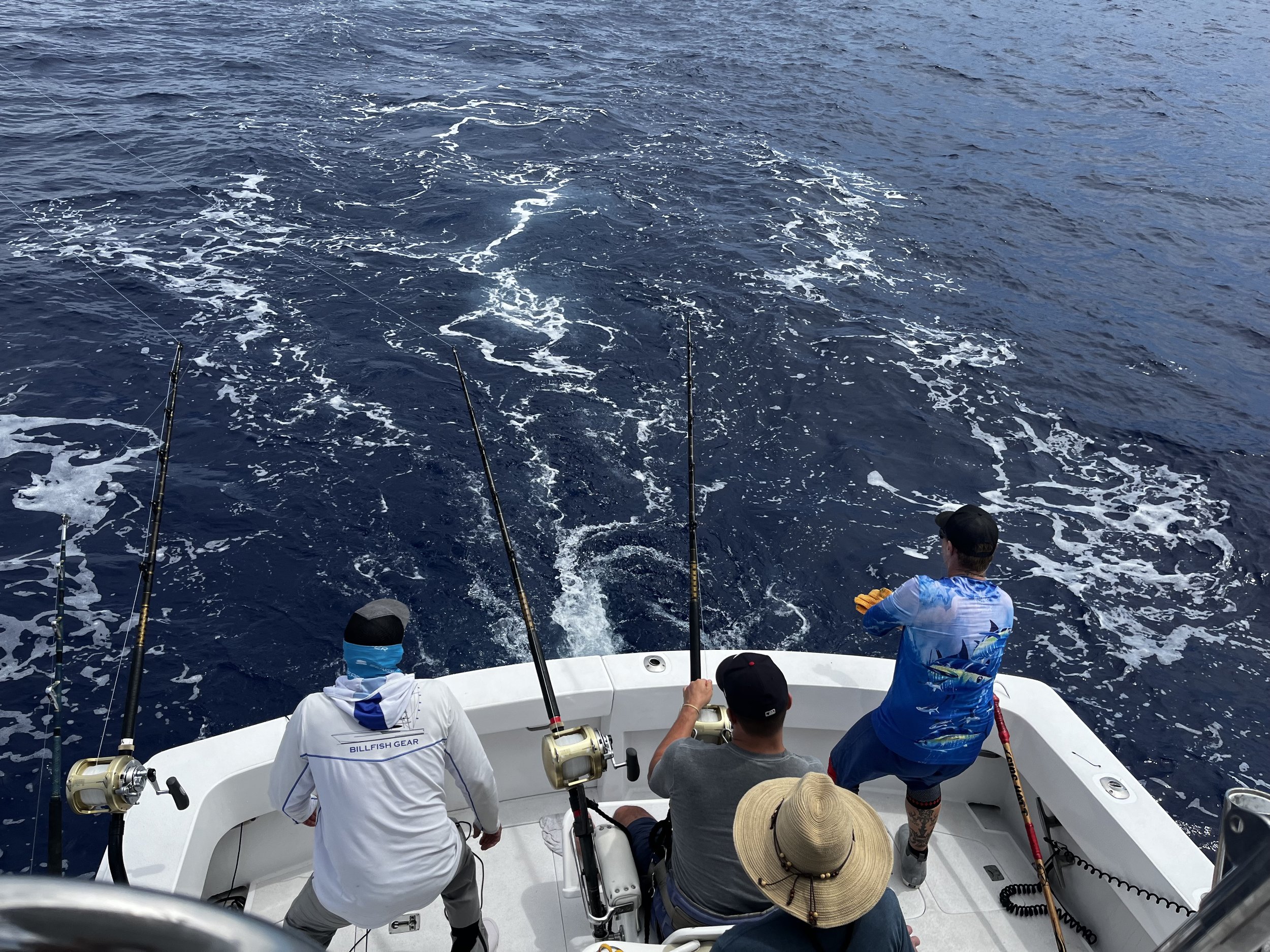 As Henry is fighting to bring in his big fish in Hawaii in March. (See the Hawaii page.)