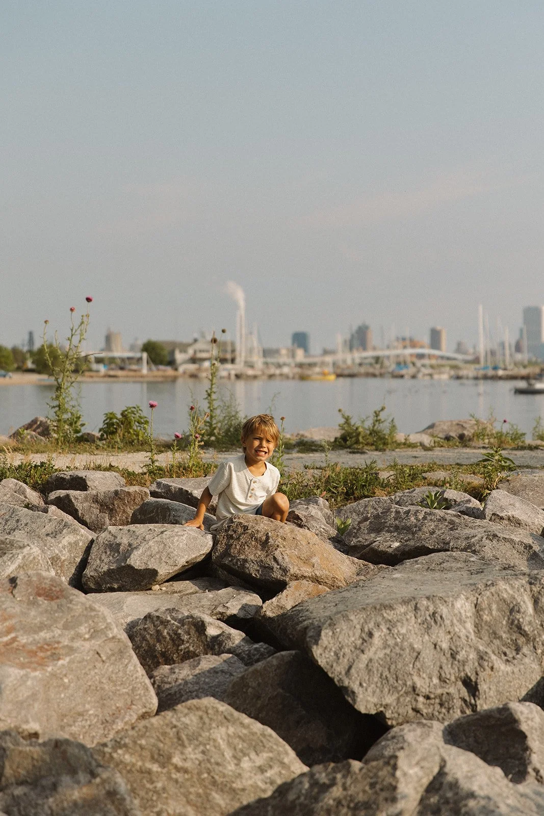 auggie on the rocks at the lake.jpg