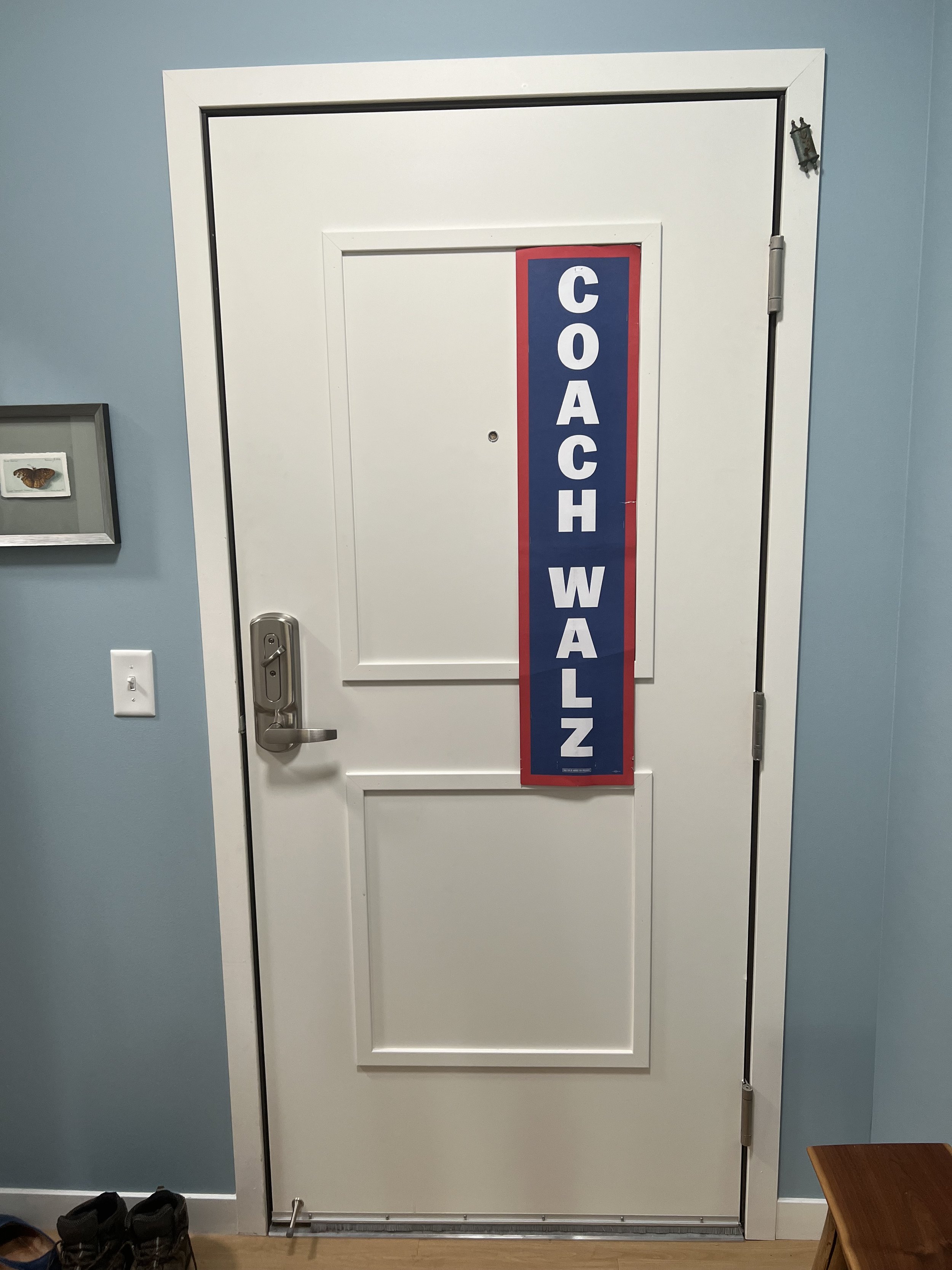 Our optimistic front door ... until November 5