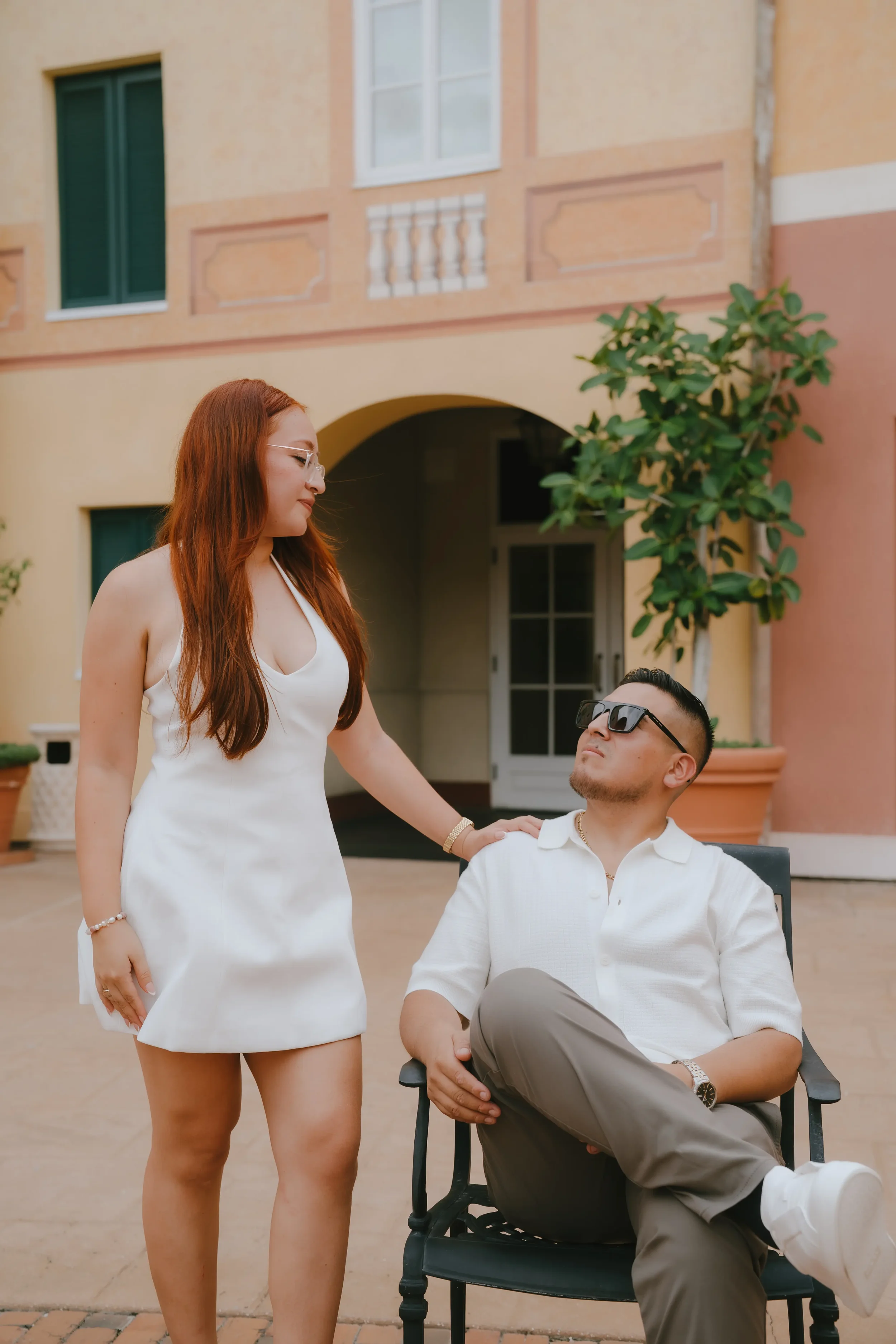 Pisco Mixers founders Solange and Jefri standing behind their mobile bar in Orlando, specializing in luxury weddings, corporate events, and private celebrations.
