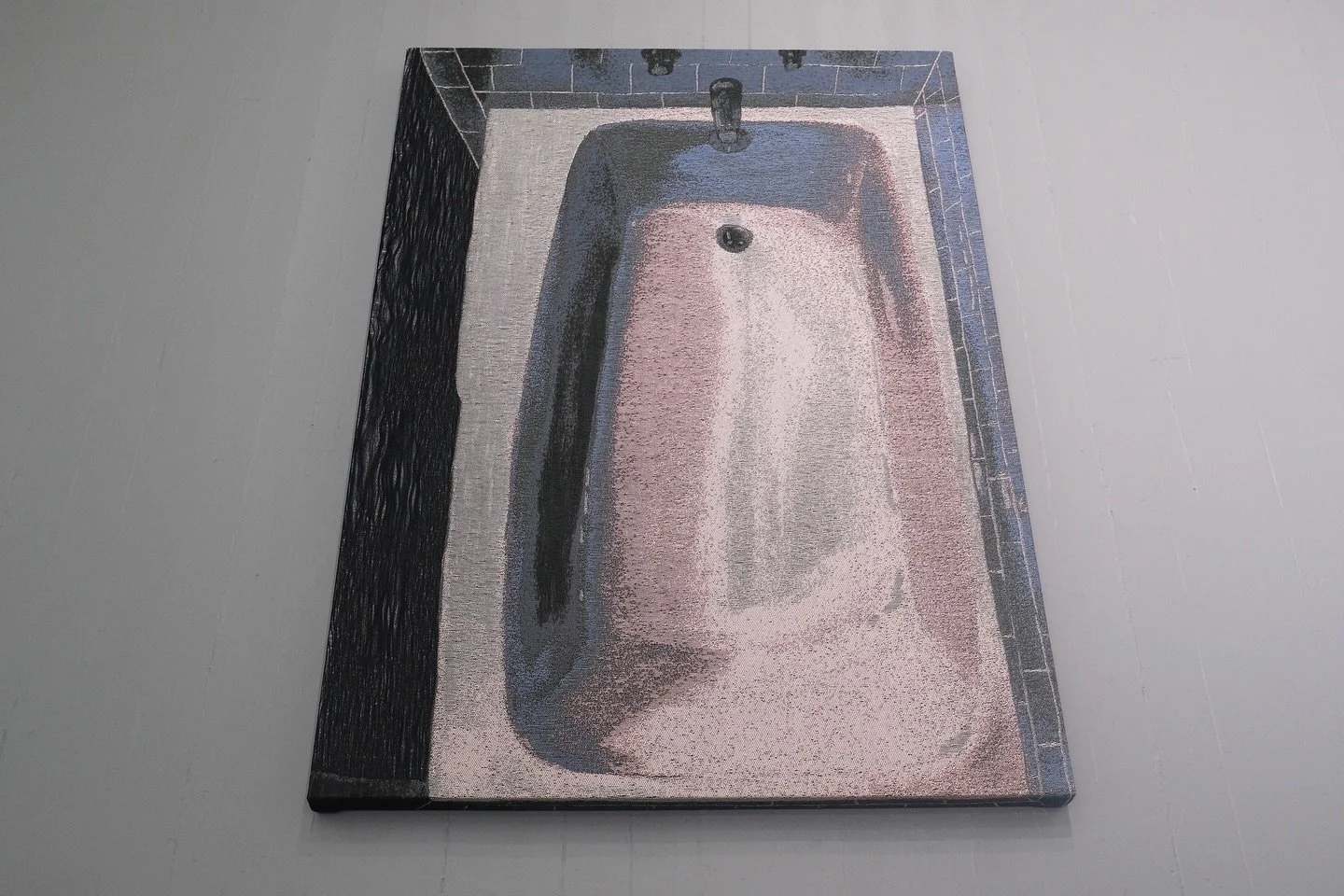 Currently on view in our Taking the Waters group exhibition, Bathtub&rdquo; by @yikkheng 
Cotton, perle cotton, pinewood, viscose; jacquard-woven textile framed in custom pinewood frame. 63 x 46 x 2 in

Yik Heng Lee is an interdisciplinary artist bor