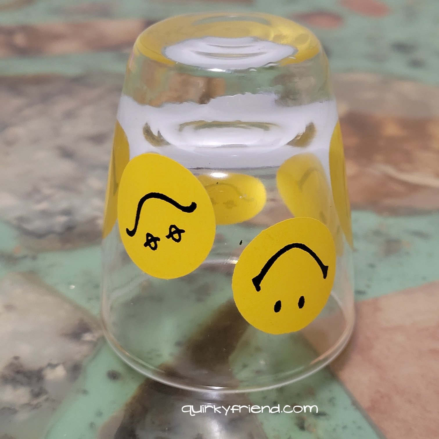 Vintage 1970s Libbey smiley face shot glass 4