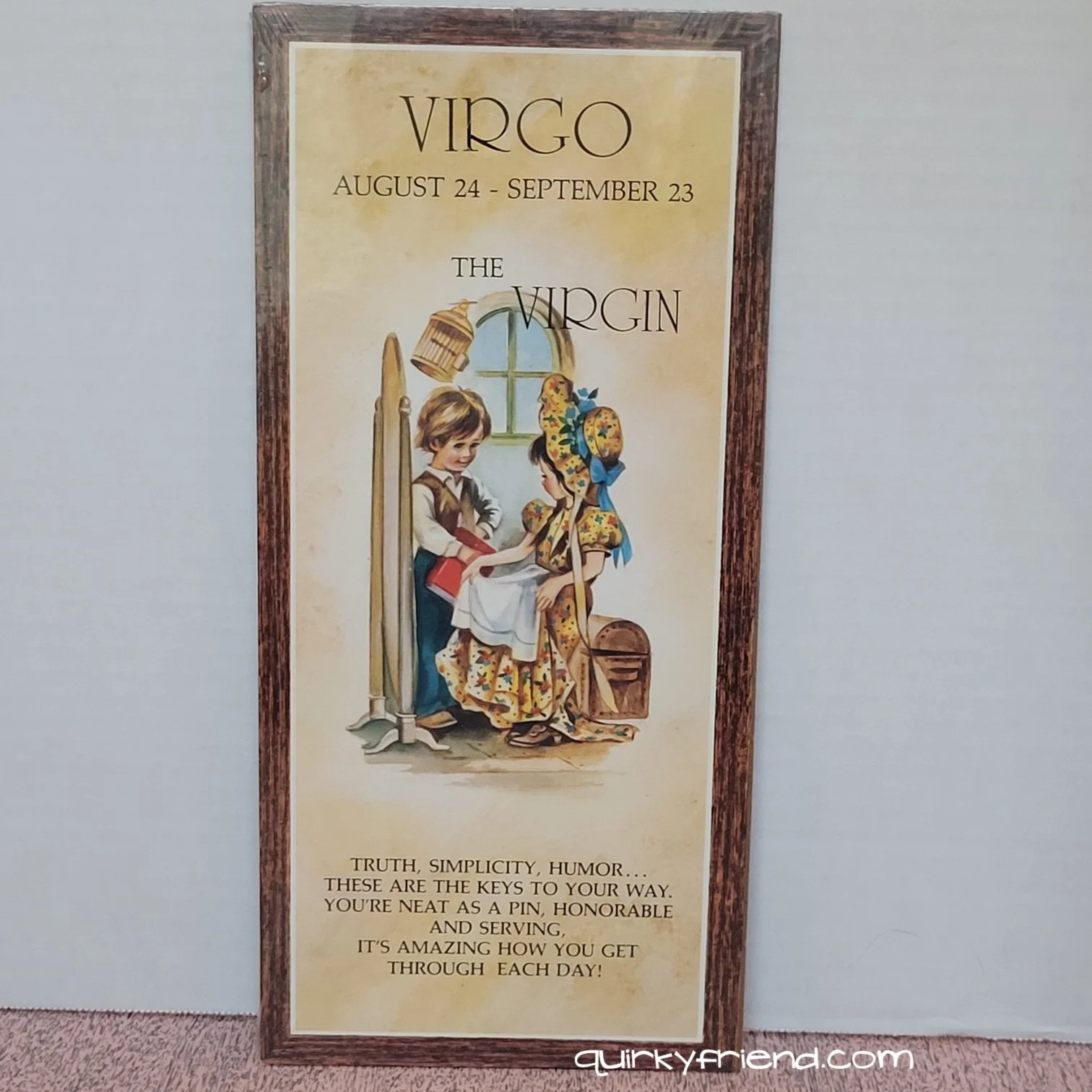 Vintage 1970s Virgo Zodiac Wall Plaque 1.jpg