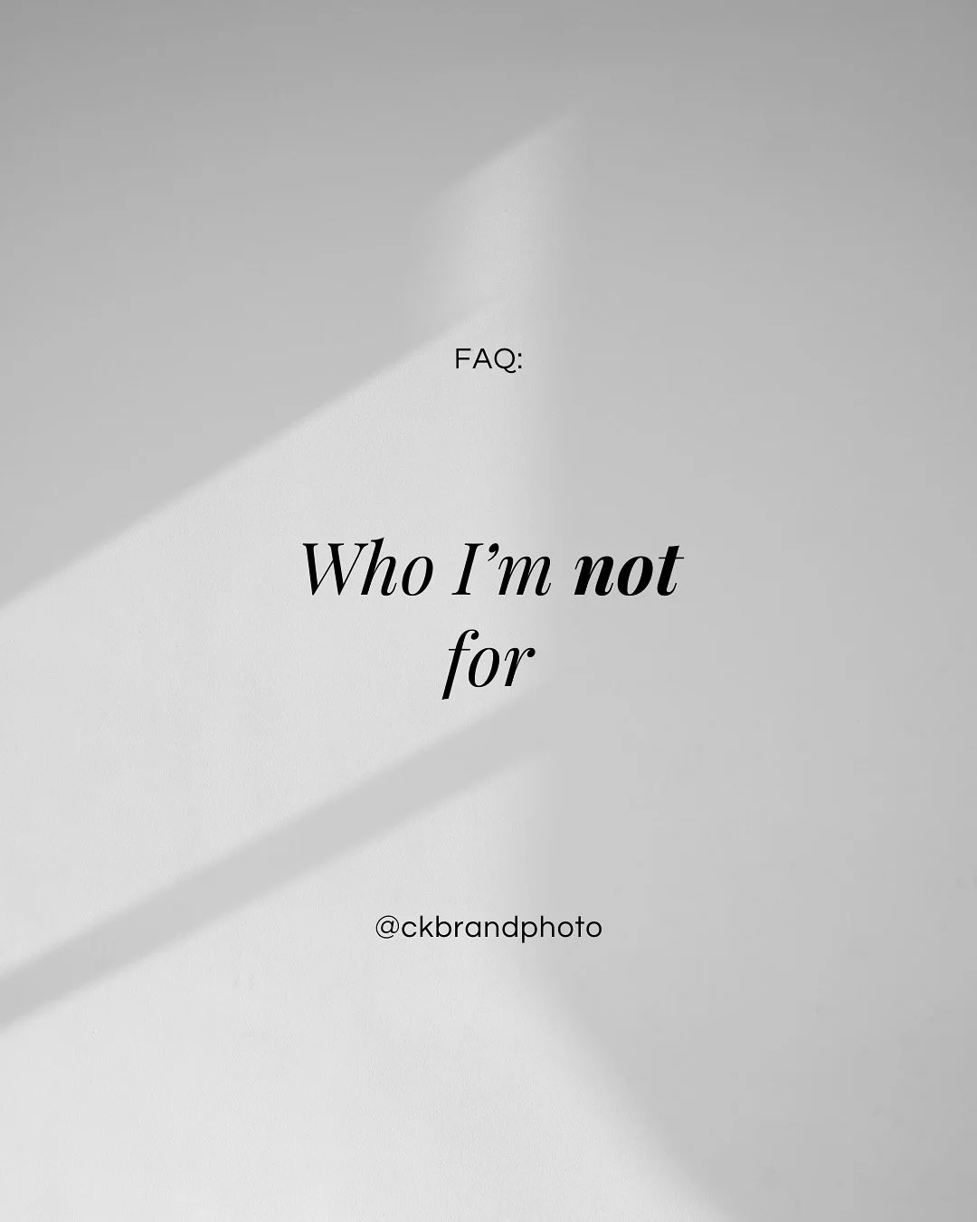 Here&rsquo;s the thing...my work isn&rsquo;t for everyone. And honestly? That&rsquo;s on purpose.

If you&rsquo;re looking for the fastest, cheapest way to fill a feed, there are so many other talented photographers who can do that for you (and I&r