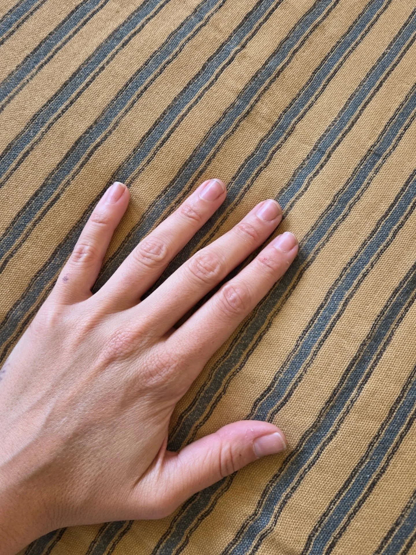 Love to mix different scales of stripes. This vintage inspired cotton coverlet  is lightweight and perfect for these hot summer nights. I also like the teal/ochre/plum color combo against a gauzy neutral base - bedding doesn't have to be boring!
.
VI