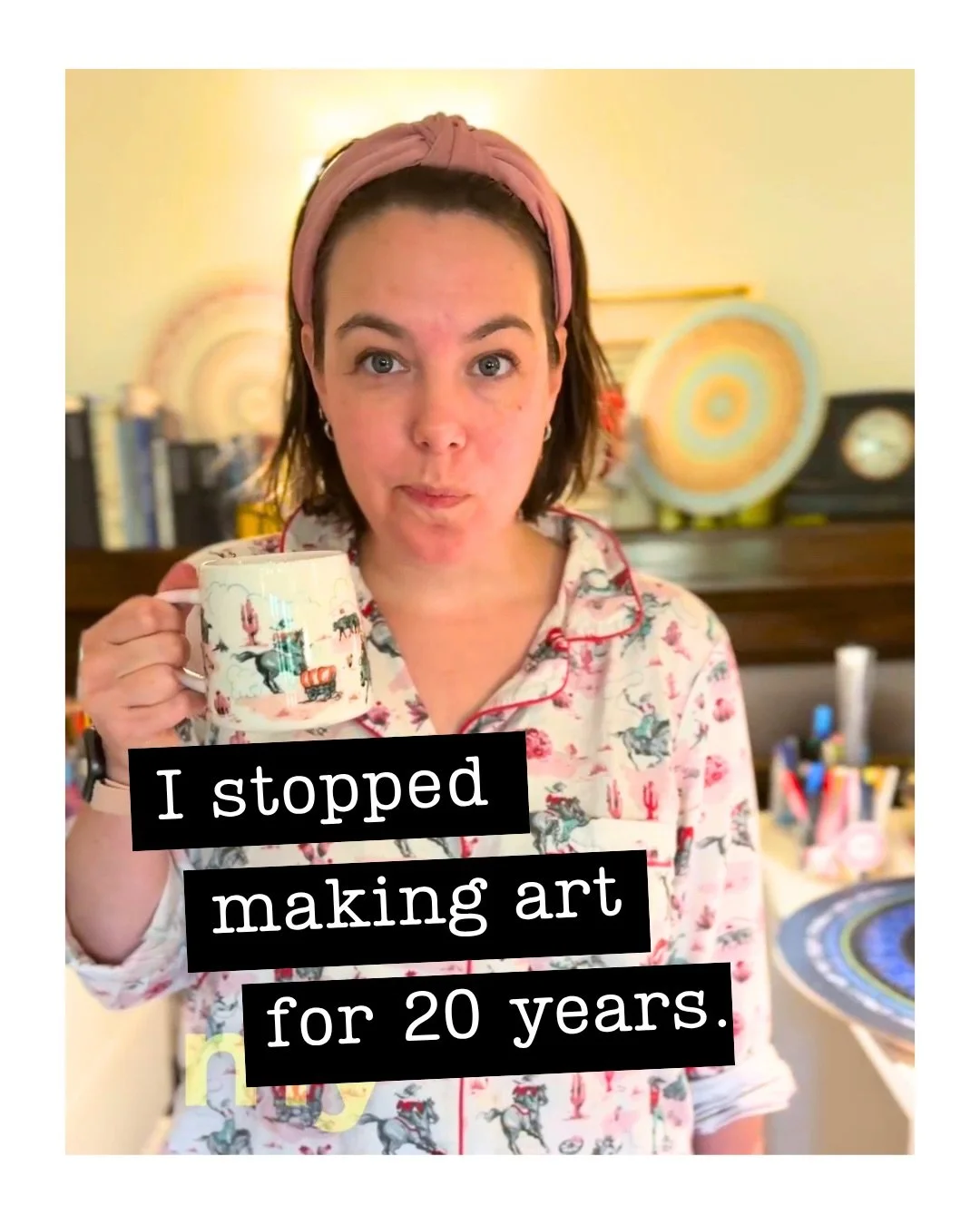 For a long time, I told myself &ldquo;I didn&rsquo;t need to make art&rdquo;
Being a very sensible adult was the RIGHT choice.

But the truth?
I was scared.

Scared to try again.
Scared to fail.
Scared someone would look at my work and say,
&ldquo;&h