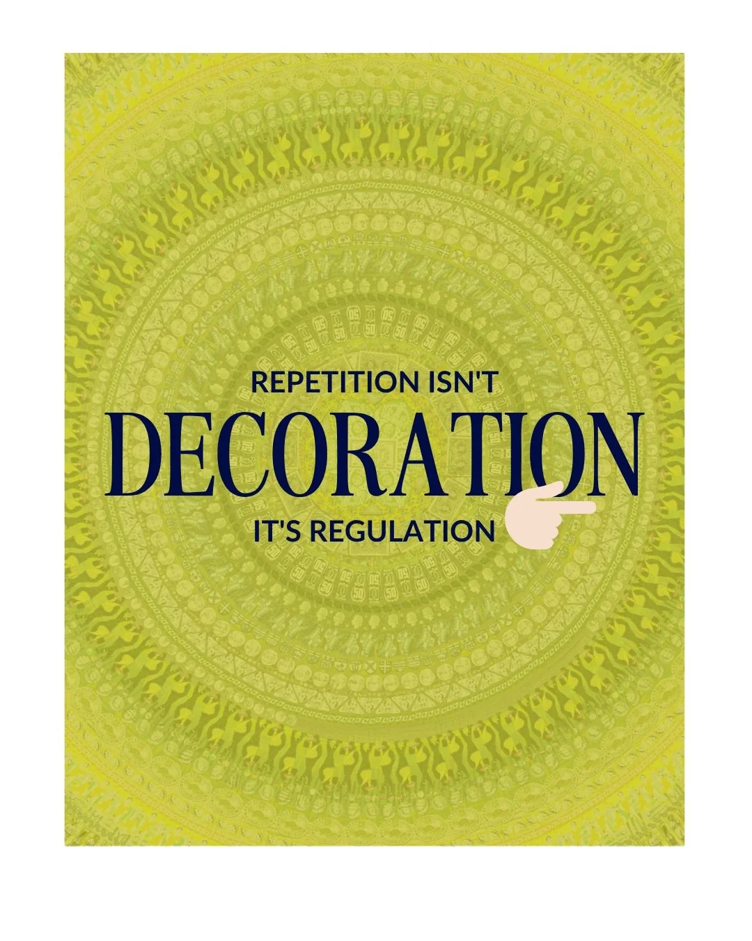 Repetition gets a bad reputation.
People hear the word and think boring&hellip; predictable&hellip; mechanical.

But in my studio, repetition is something I feel compelled to do.
It&rsquo;s an essential part of my self-regulation and my mental health