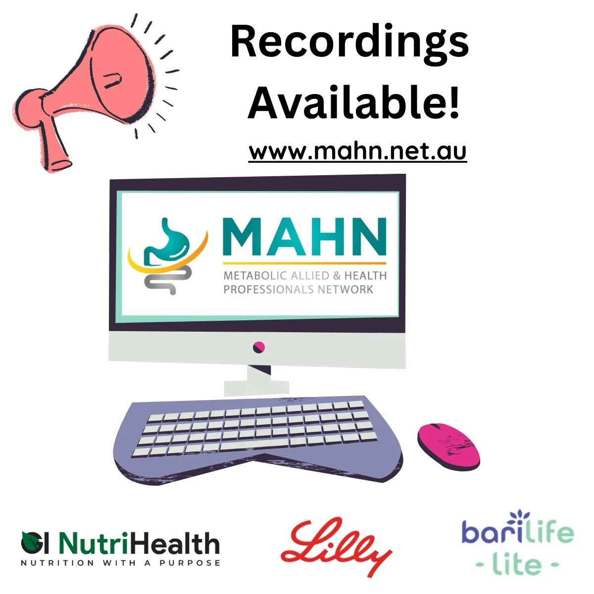 Recordings of the day now available via www.mahn.net.au. @ginutrihealth @barilifeee @elilillyco