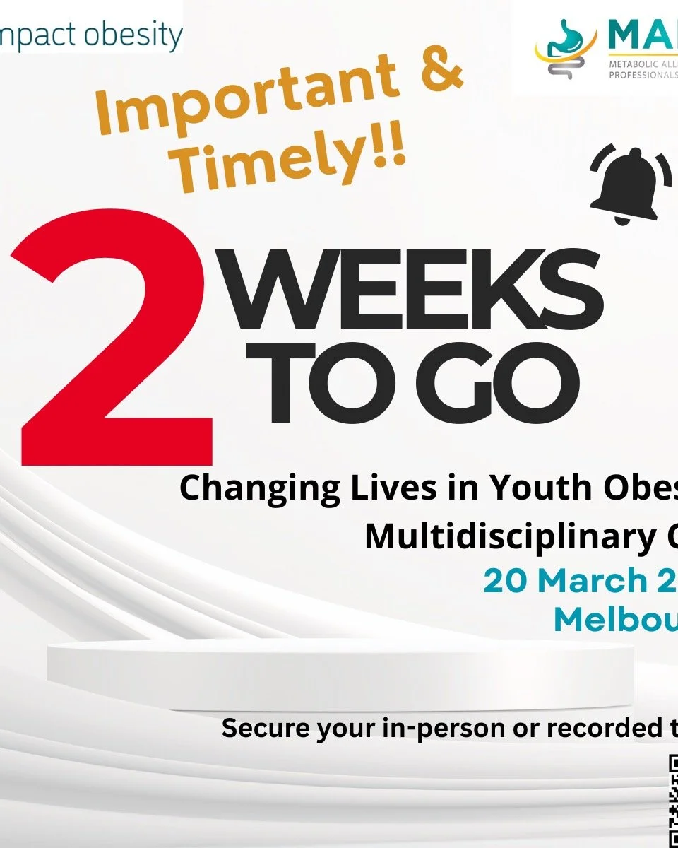 In two weeks, Impact Obesity and MAHN will be in Melbourne talking about one of the most challenging and evolving areas in clinical care &mdash; youth obesity.
Every clinician is seeing the trend of adolescents developing into adults, then often faci