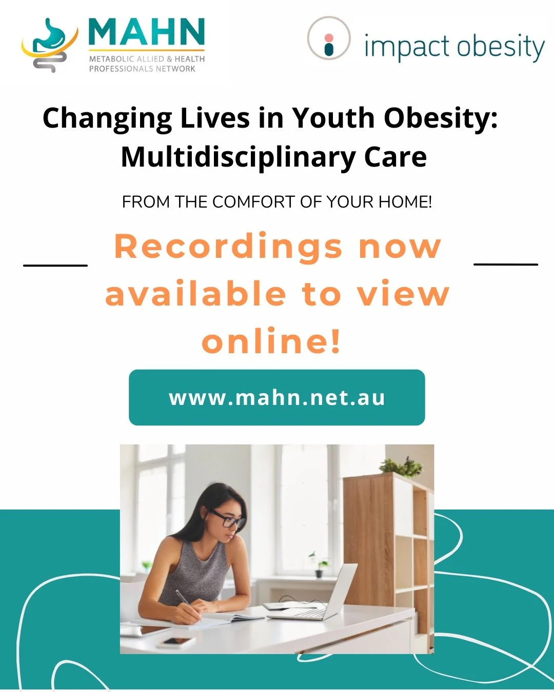 Great news! The event recordings from 20 March are ready for viewing via the website for the next 6 months! Go to https://www.mahn.net.au/recordings

#obesity #adolescent #education #multidisciplinary