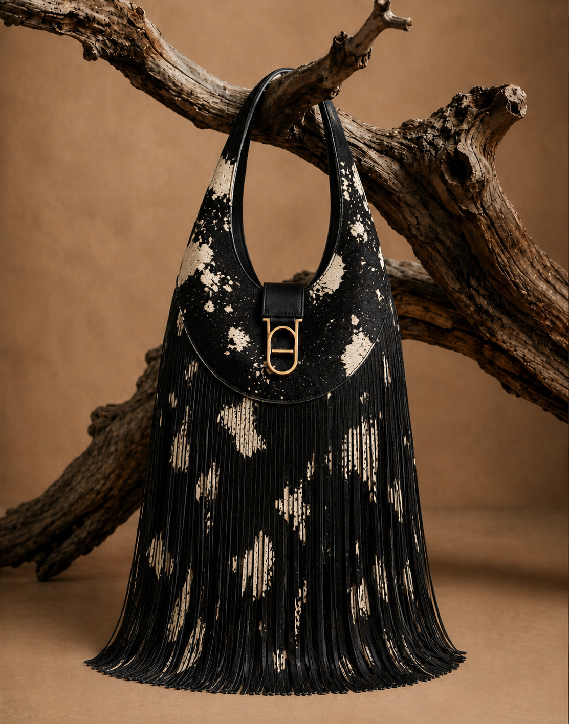 Color: Noir Stallion   Material: Printed Haircalf Leather