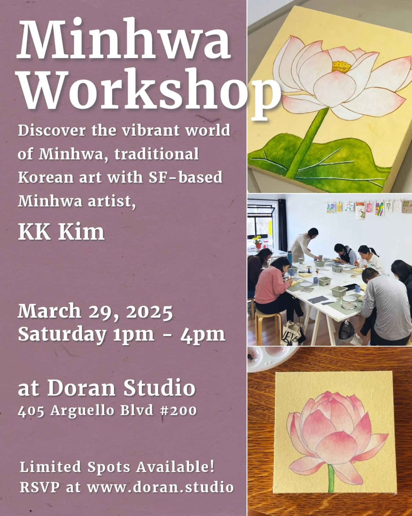 Immerse yourself in the vibrant world of Minhwa, traditional Korean art that beautifully captures the essence of everyday life from the Chosun era. You&rsquo;ll take home your completed painting.

📆Date: March 29th, 2025
🕐Time: 1:00 PM - 4:00 PM
📍