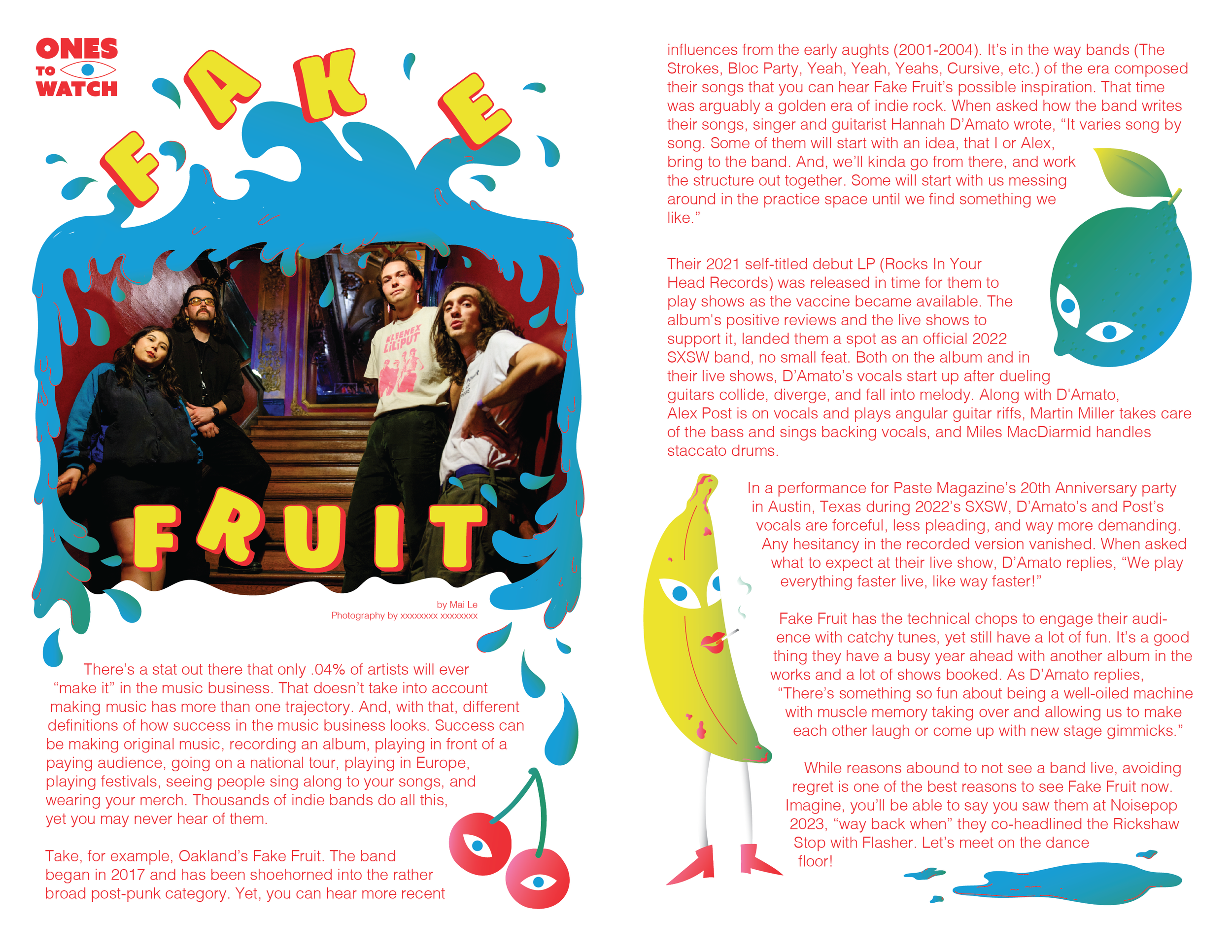 FRUIT WITH EYES MAKING A SPLASH