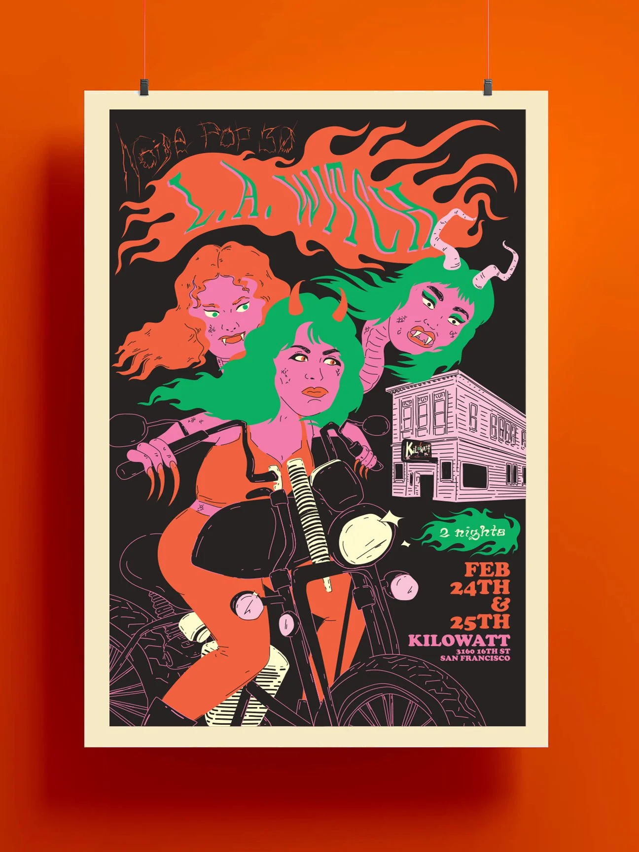 MOTORCYCLE DEMON BAR FLAMES