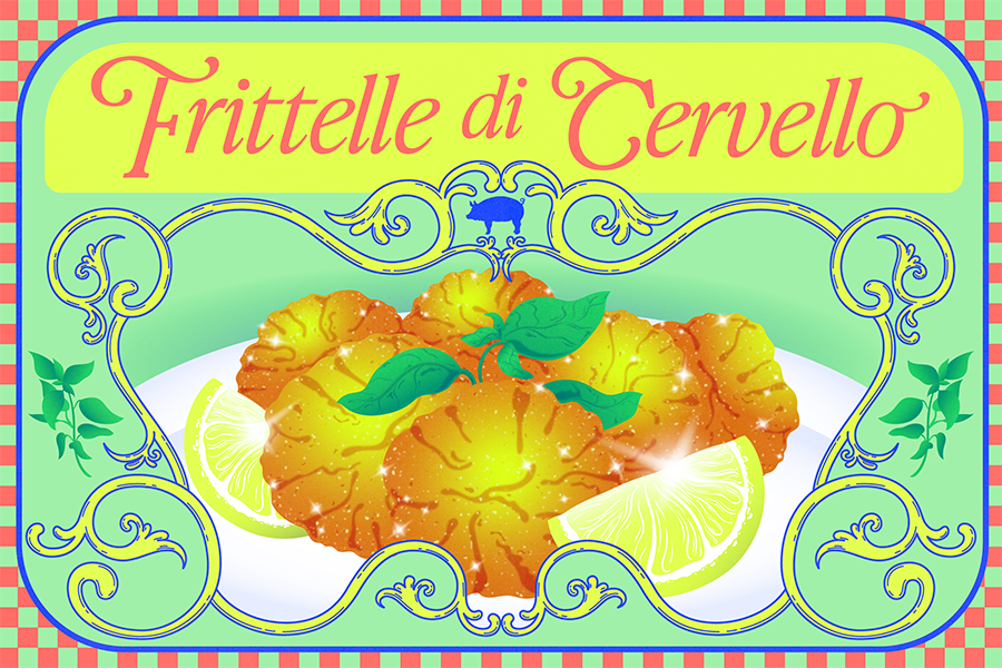 FRIED PIG BRAINS ITALIAN LEMON HERB CHECKER