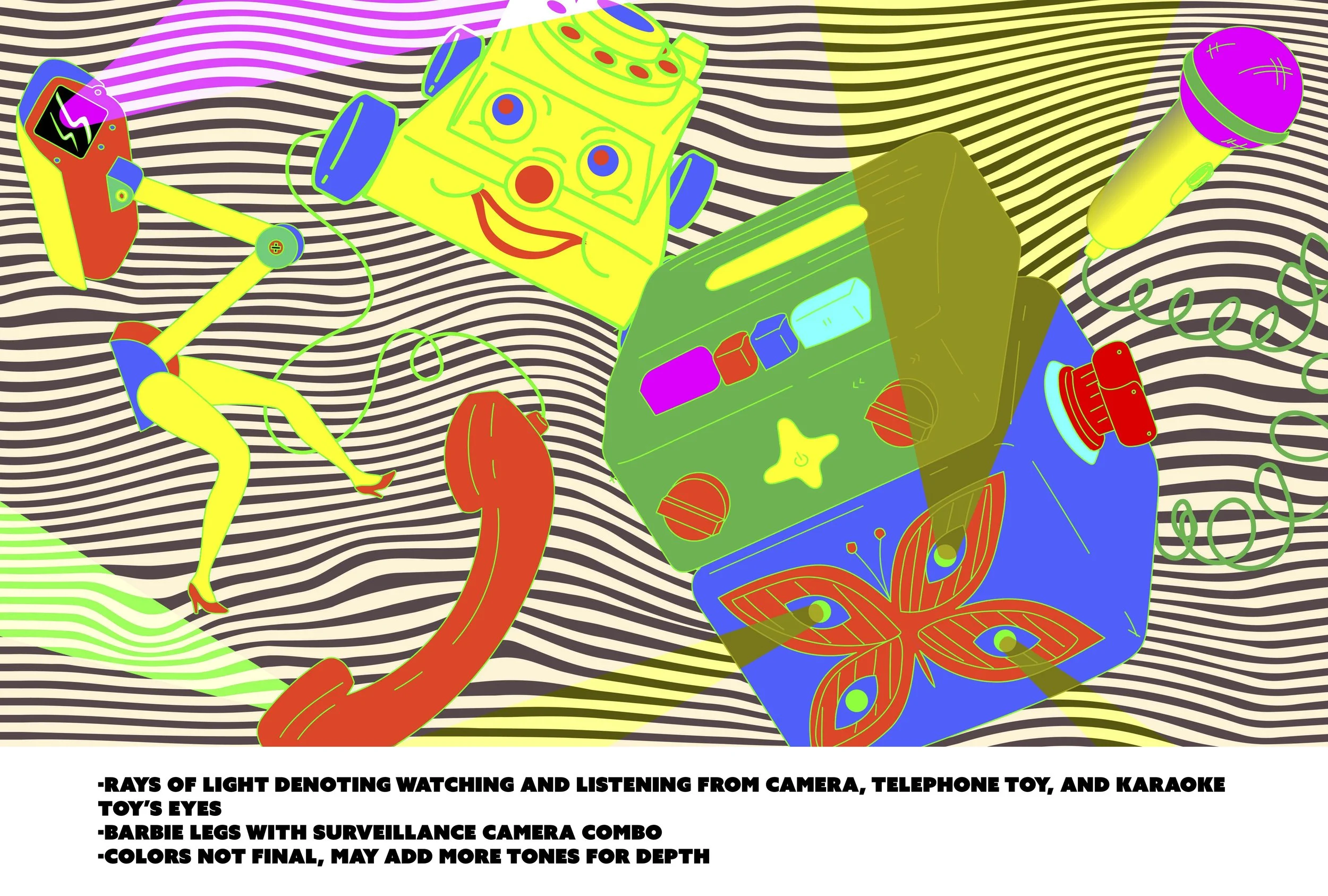 CAMERA DOLL LEGS TELEPHONE KARAOKE TOY