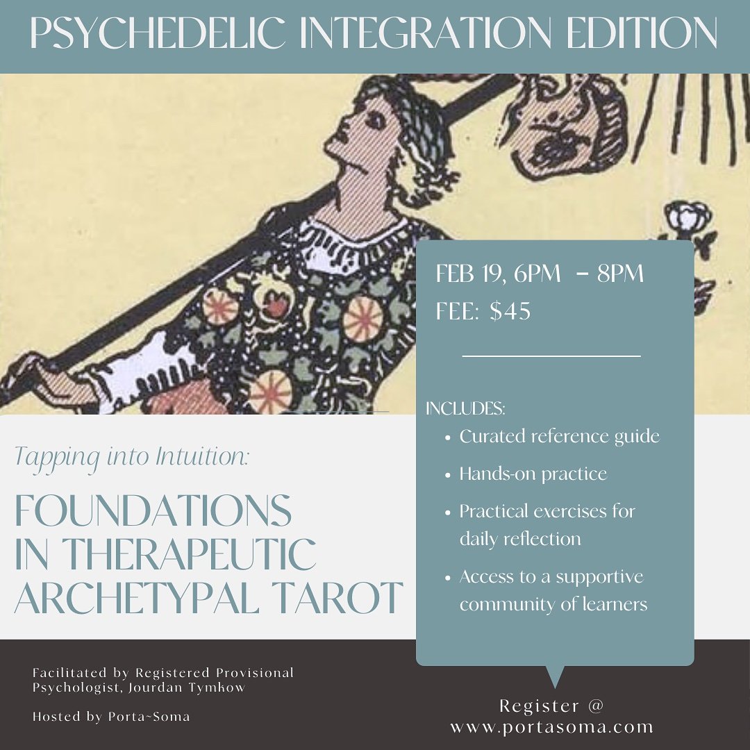 Join me for my first workshop of the year - Foundations of Therapeutic Archetypal Tarot: Psychedelic Integration Edition, hosted by @porta.soma !

This hands-on workshop invites participants to deepen understanding of the archetypal energies within t