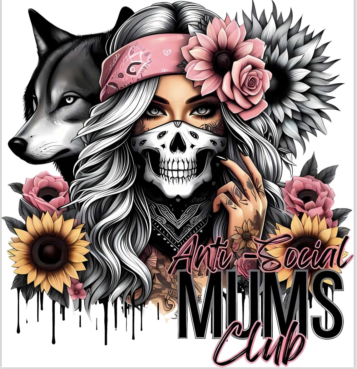 DTF Tattoo Girl ANTI SOCIAL MUMS CLUB
