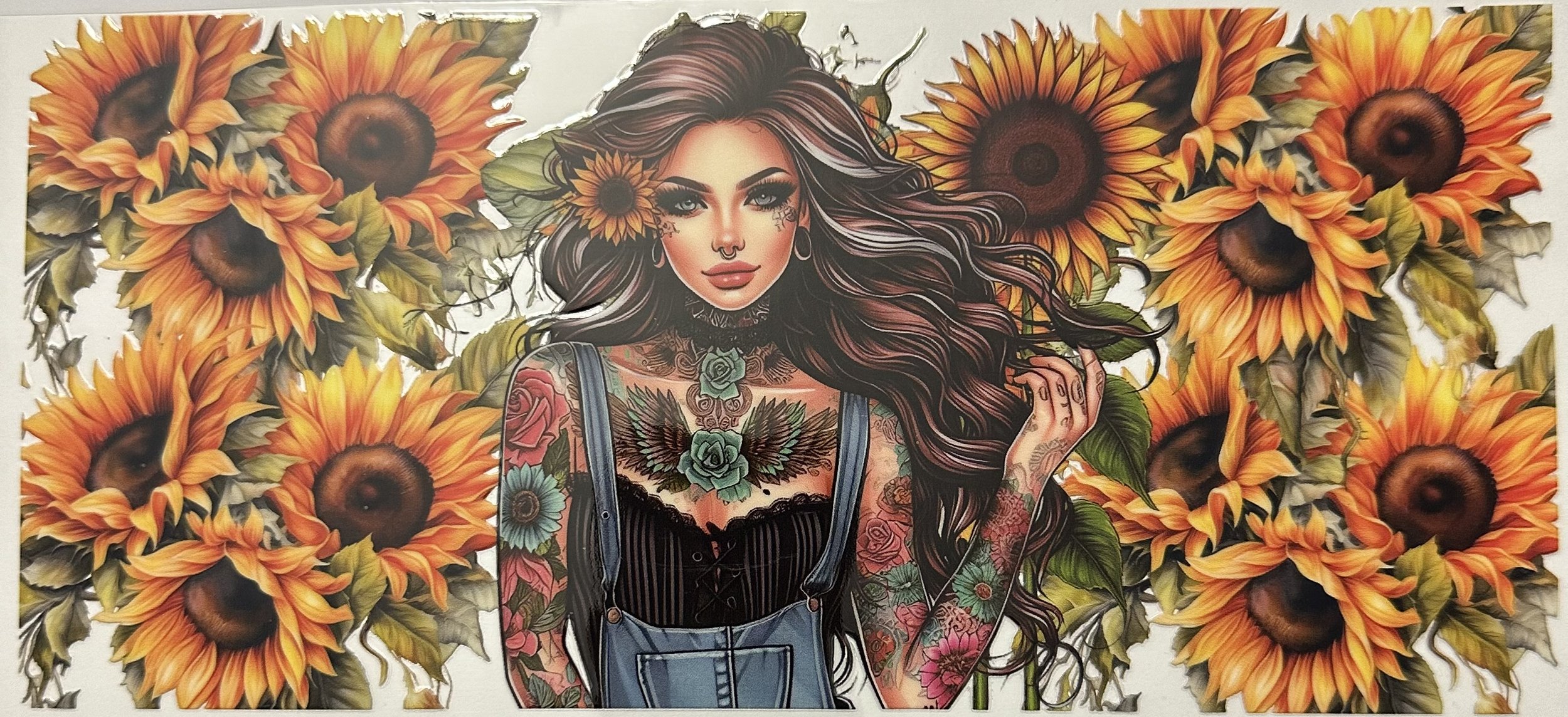 DS Tattoo Girl Yellow Sunflowers