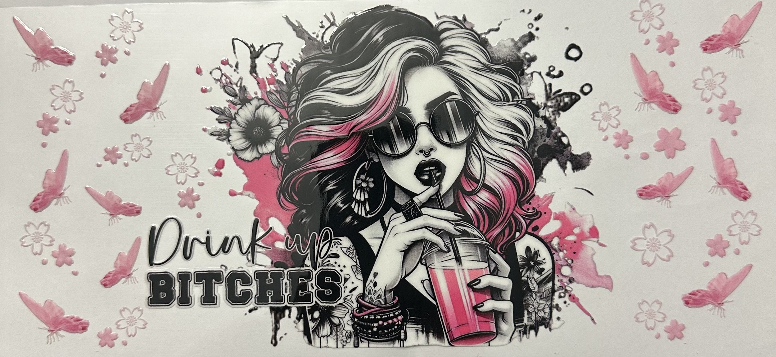 DS Tattoo Girl Drink Up Bitches