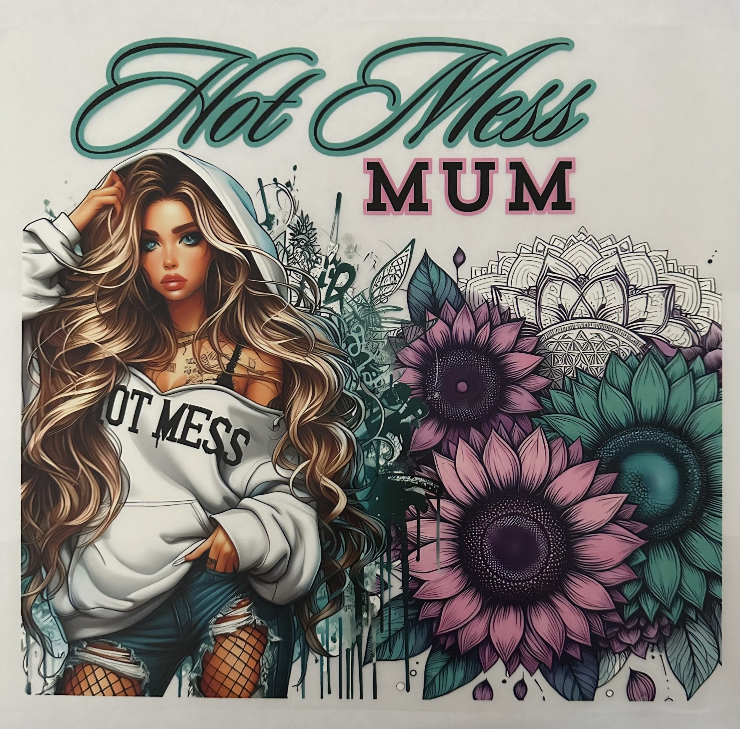 DTF Tattoo Girl HOT MESS MUM