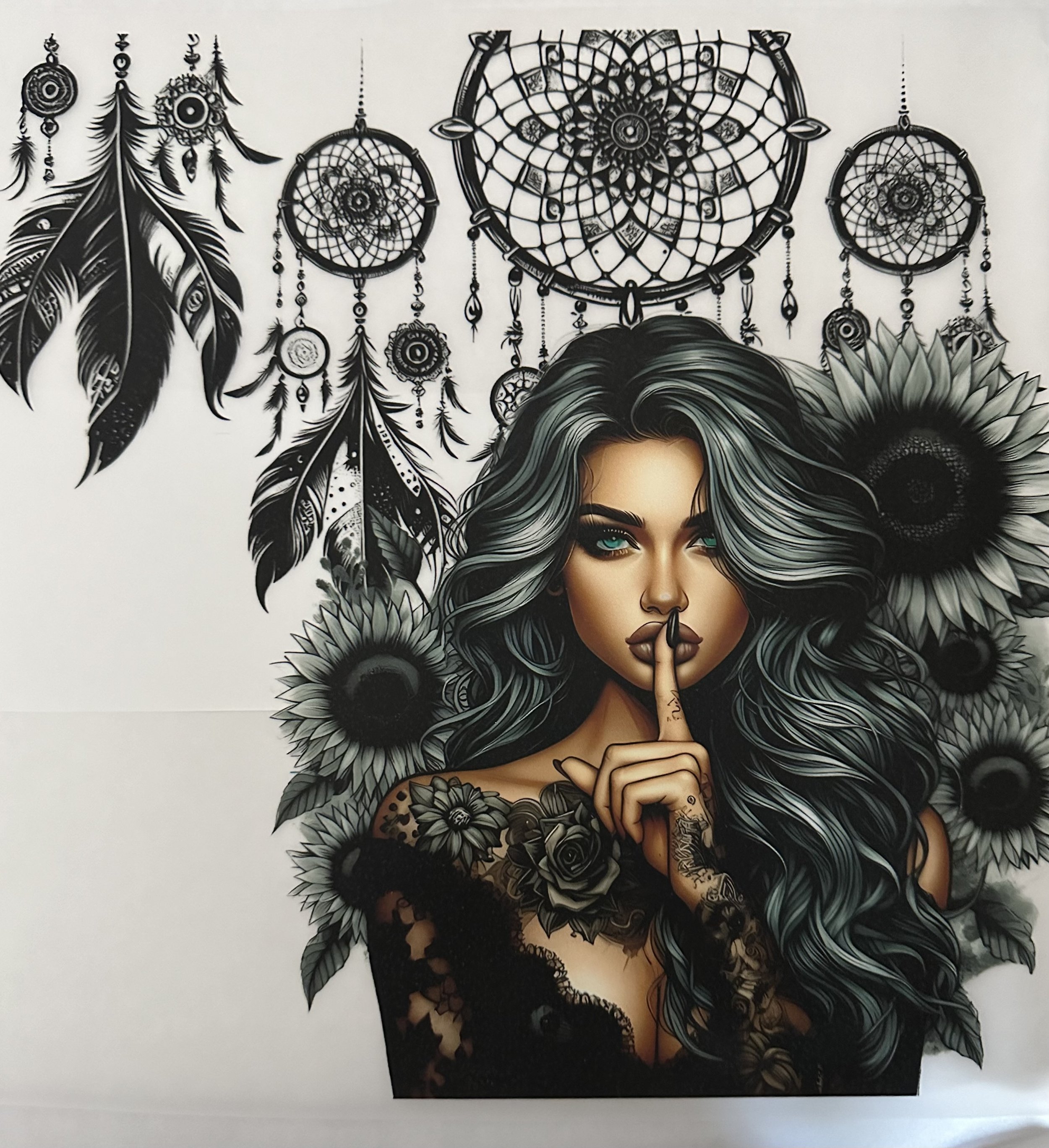DTF Tattoo Girl Dream Catcher