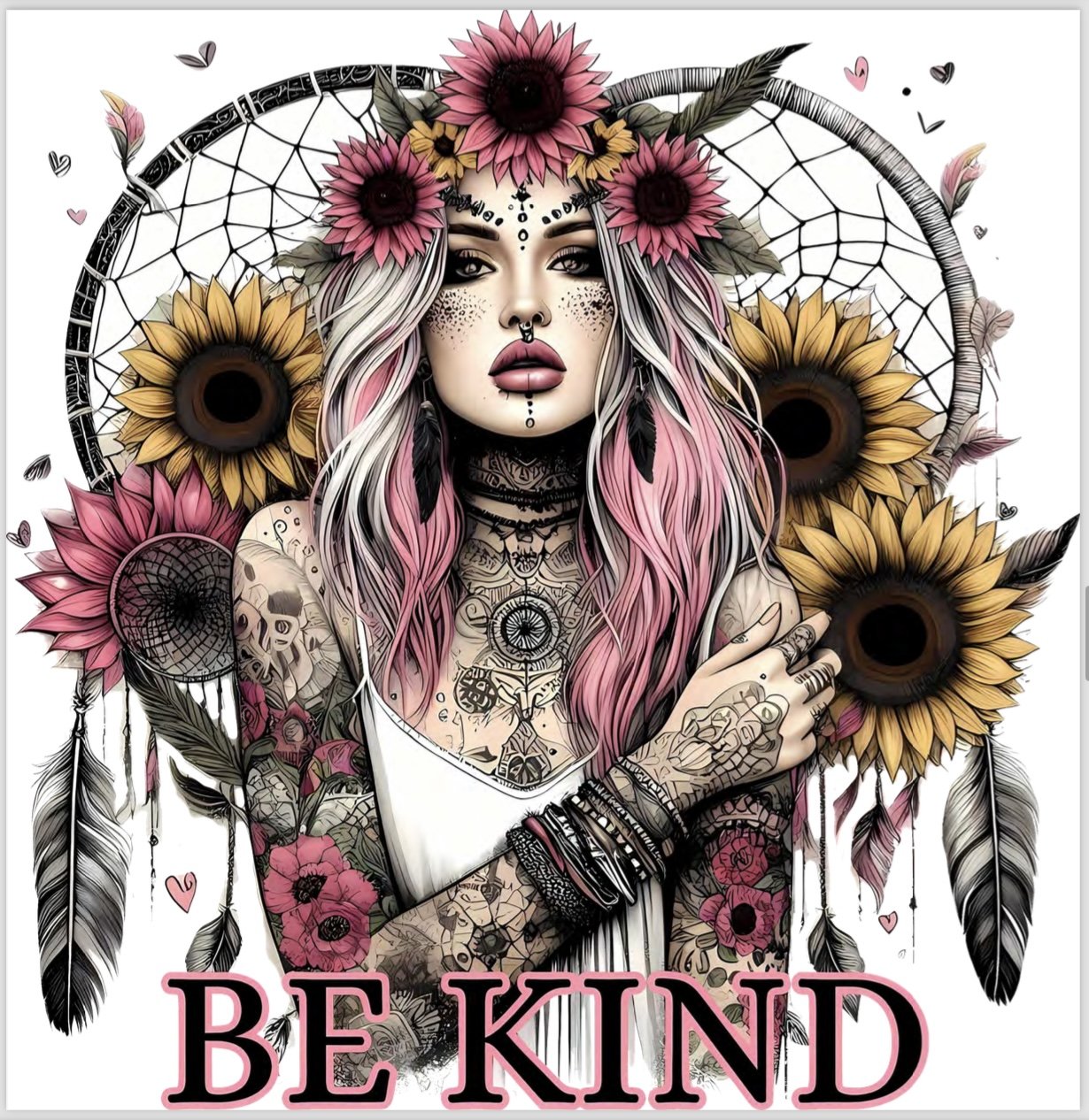 DTF Tattoo Girl BE KIND