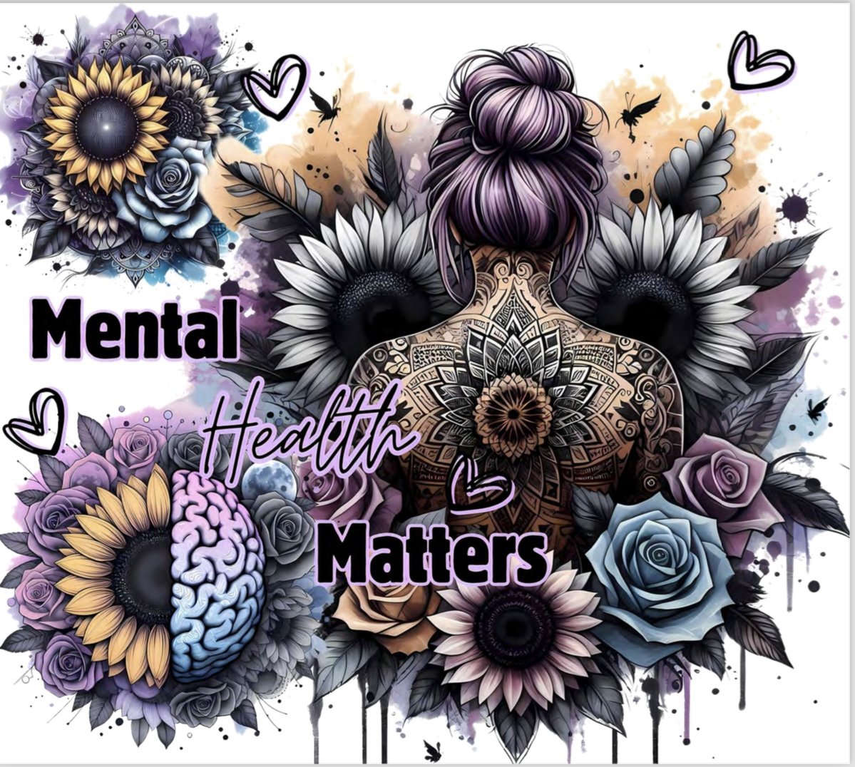 DTF Tattoo Girl MENTAL HEALTH MATTERS