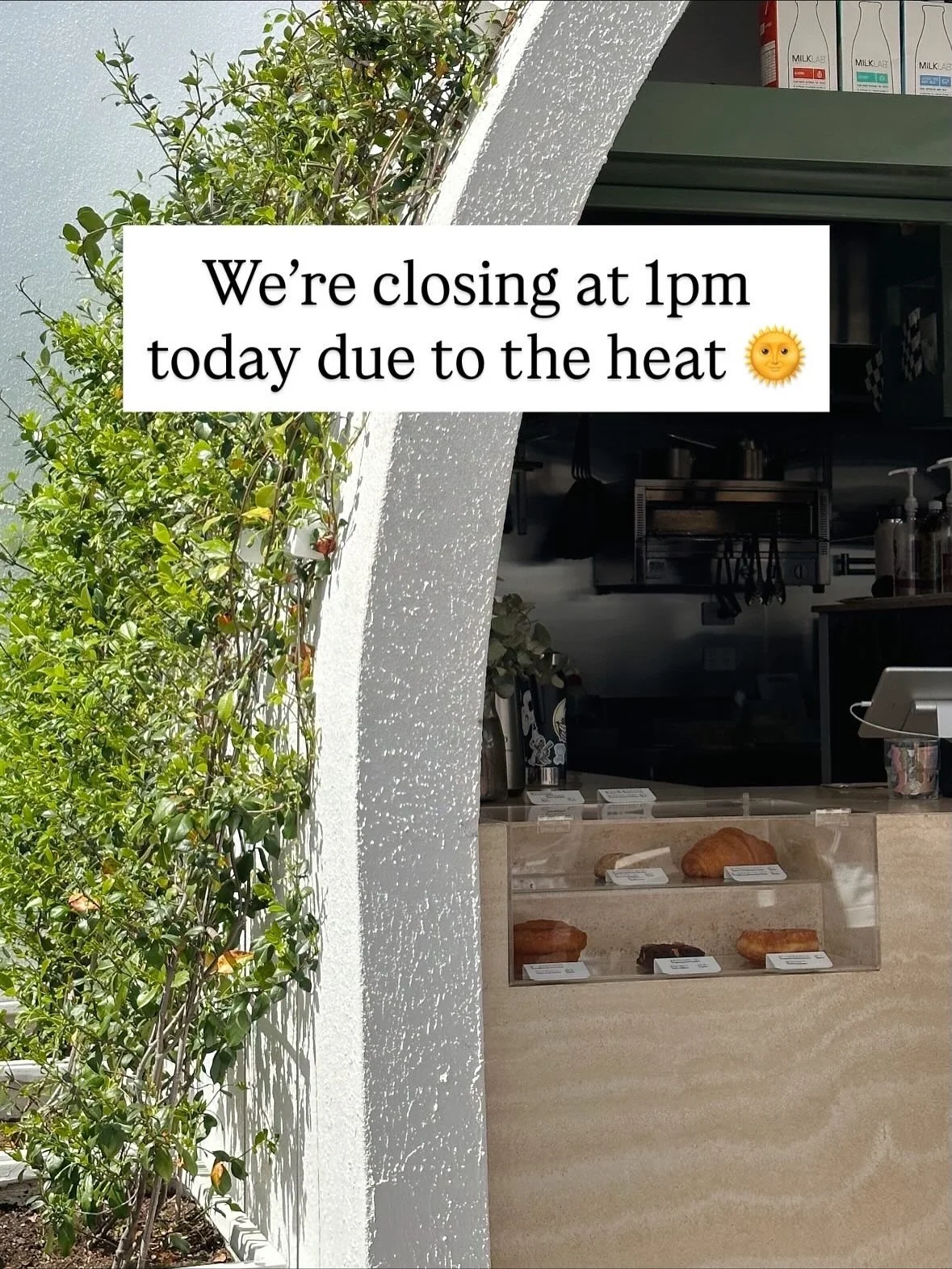 Make sure you get any final orders in before 1pm! Closing early due to the extreme heat 🌞