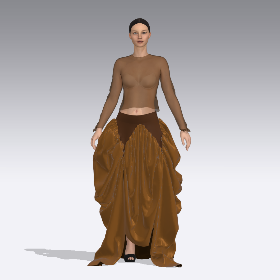 Draped Skirt w. Long Sleeve Top.png