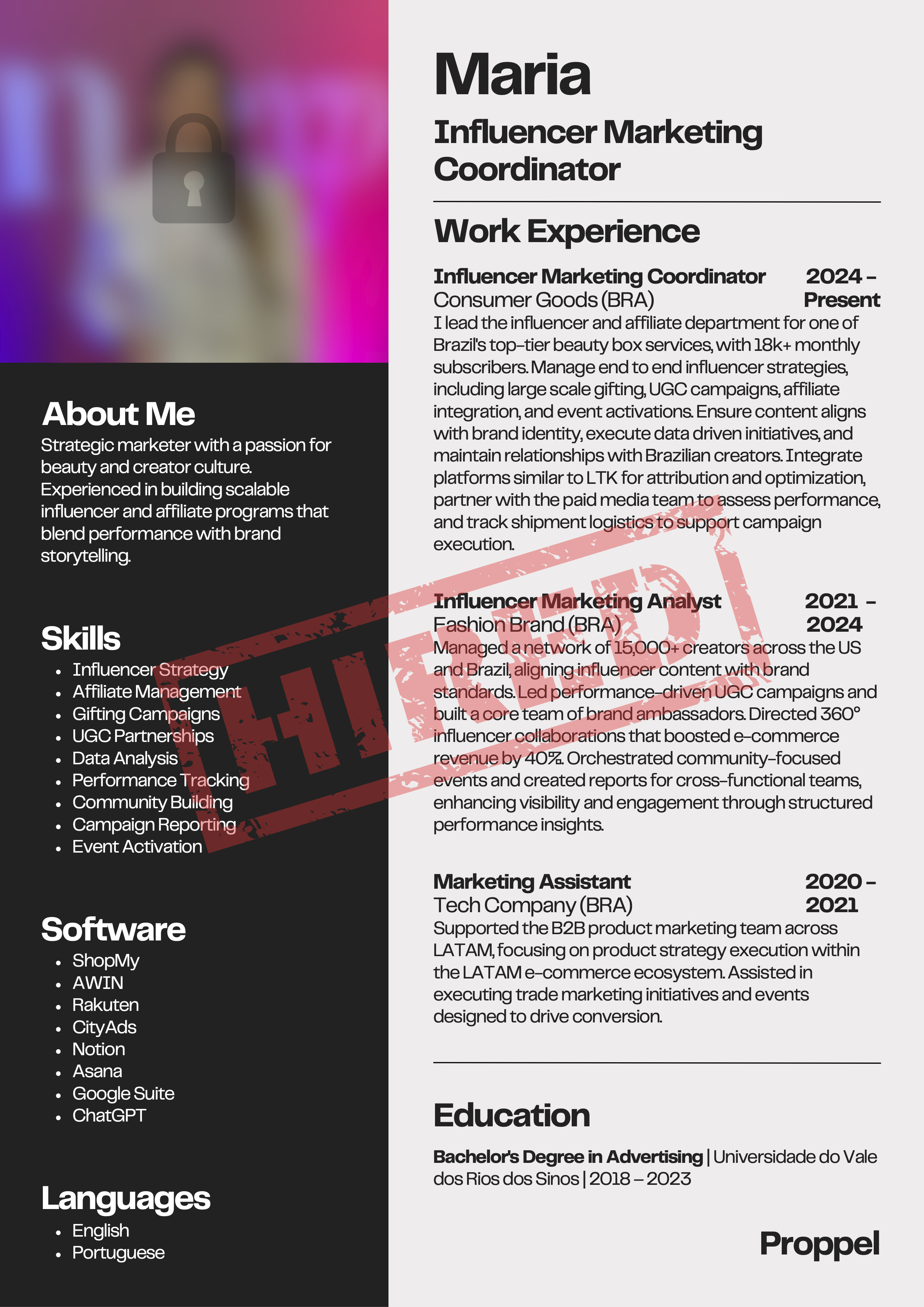 Maria | $3,800/mo