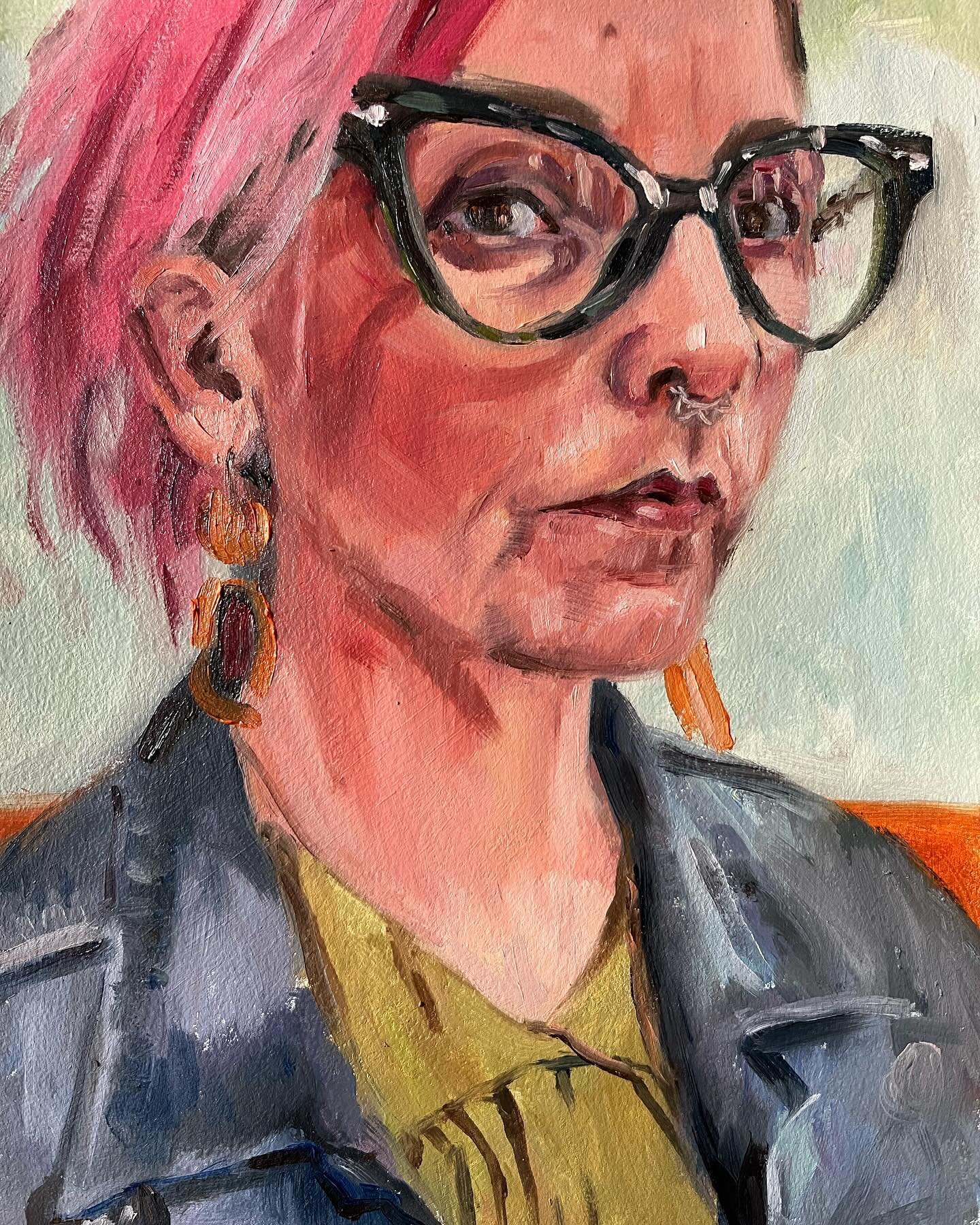 Here we are with number 14 in my 100 heads challenge hosted by @ajalper. Oil on @archespapers oil paper. I&rsquo;m working my way to 100 portraits slowly but surely. 
.
.
.
#pintura #femaleartist #worksonpaper #100heads #100headschallenge #figurative
