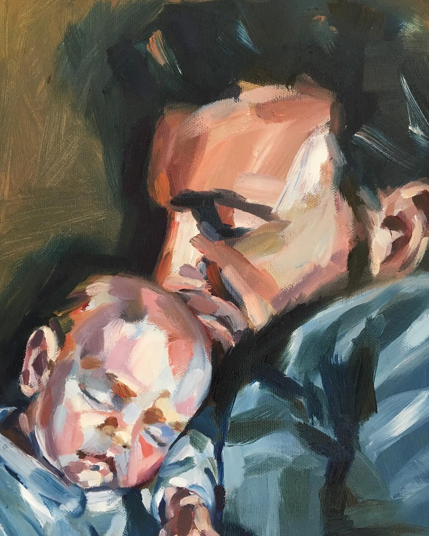 I hear it&rsquo;s #worldsleepday today! So in a small break to the 100 heads, here&rsquo;s a favourite painting of my husband and our eldest, now 17, both sleeping. I&rsquo;ve continuously taken photos of the family, to paint from, many of them sleep