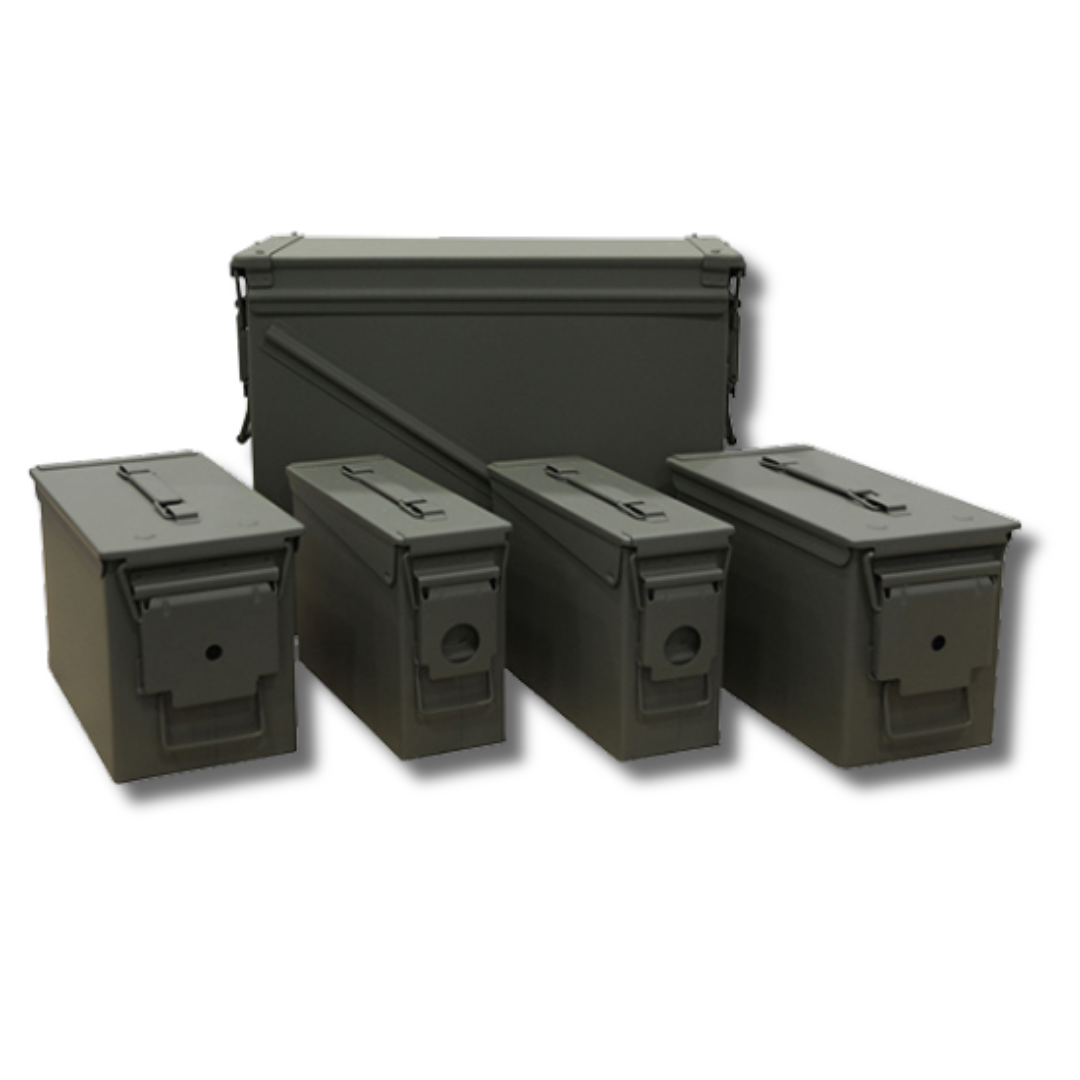 Bundeswehr Metal Ammunition Box – 70x47x18.5 Cm, Olive Green, Waterproof & Stackable