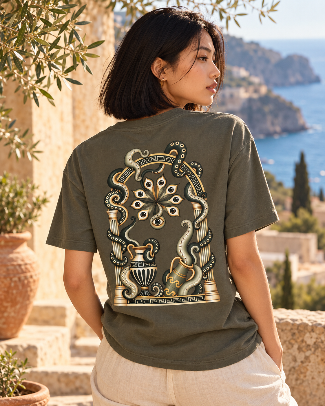 Tee Shirt Octopus Kaki