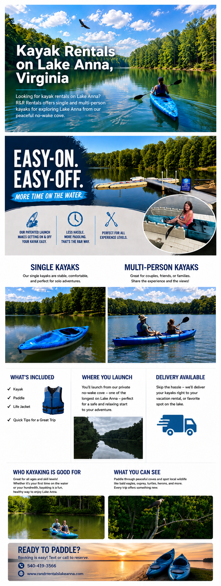 Kayak Rentals on Lake Anna, Virginia