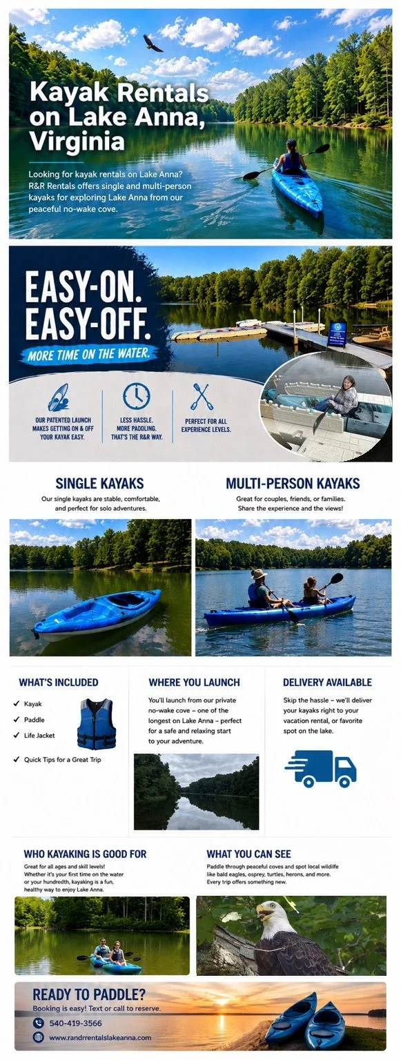 Kayak Rentals on Lake Anna, Virginia