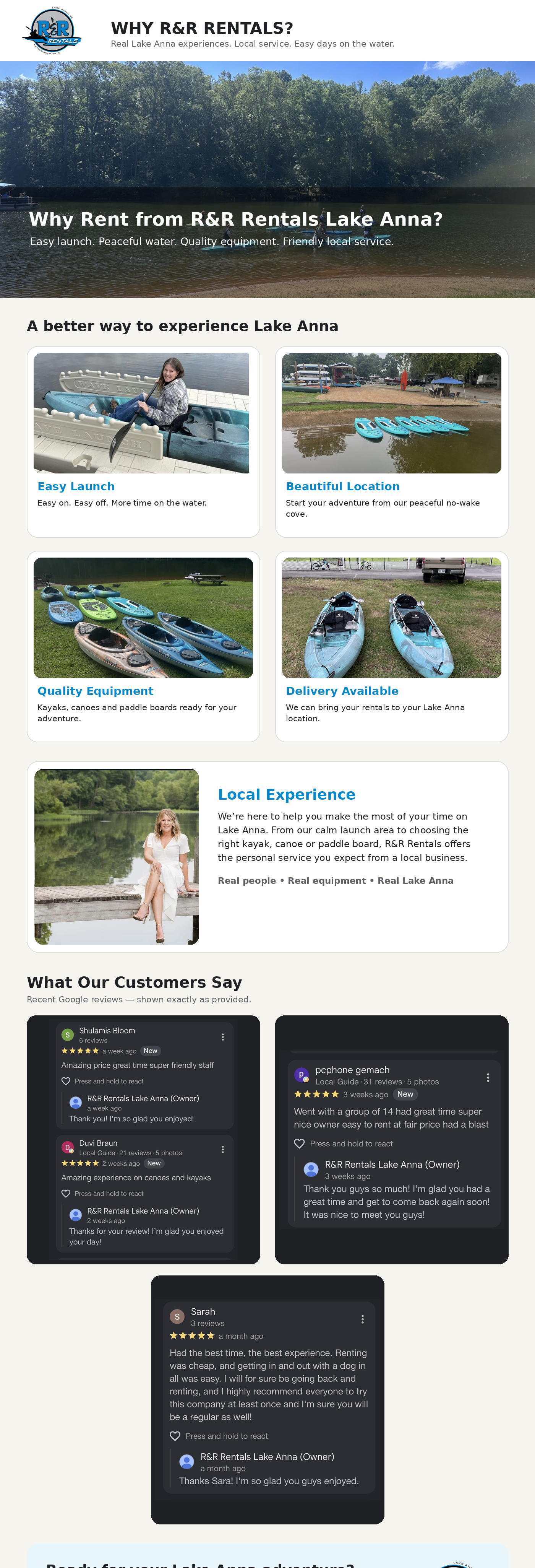 Why R&R Rentals on Lake Anna