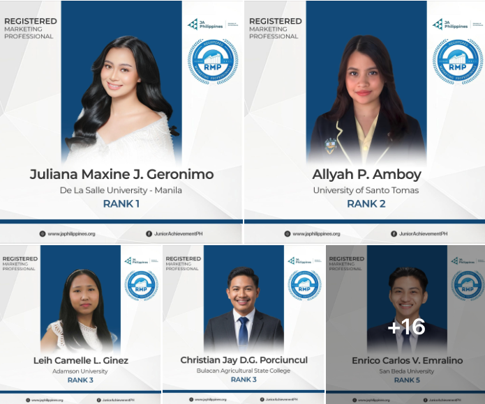 Topnotchers of the November 2025 Registered Marketing Professional (RMP) and Registered Business Professional (RBP) Certifications.