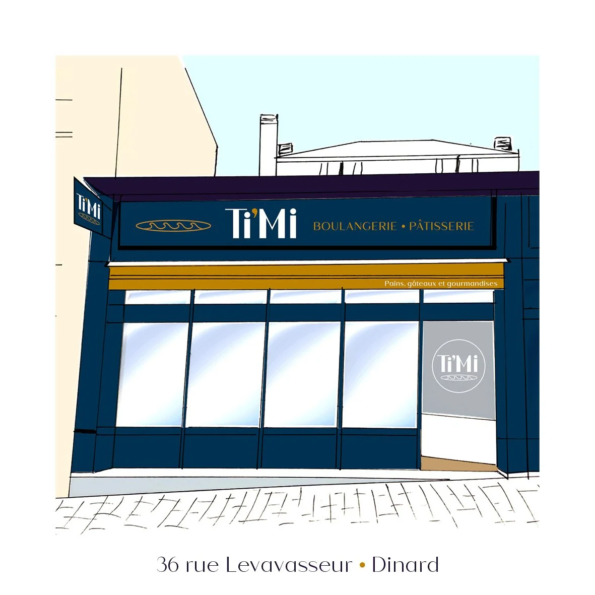Création logo et identité visuelle pour la boulangerie pâtisserie artisanale Ti'Mi à Dinard