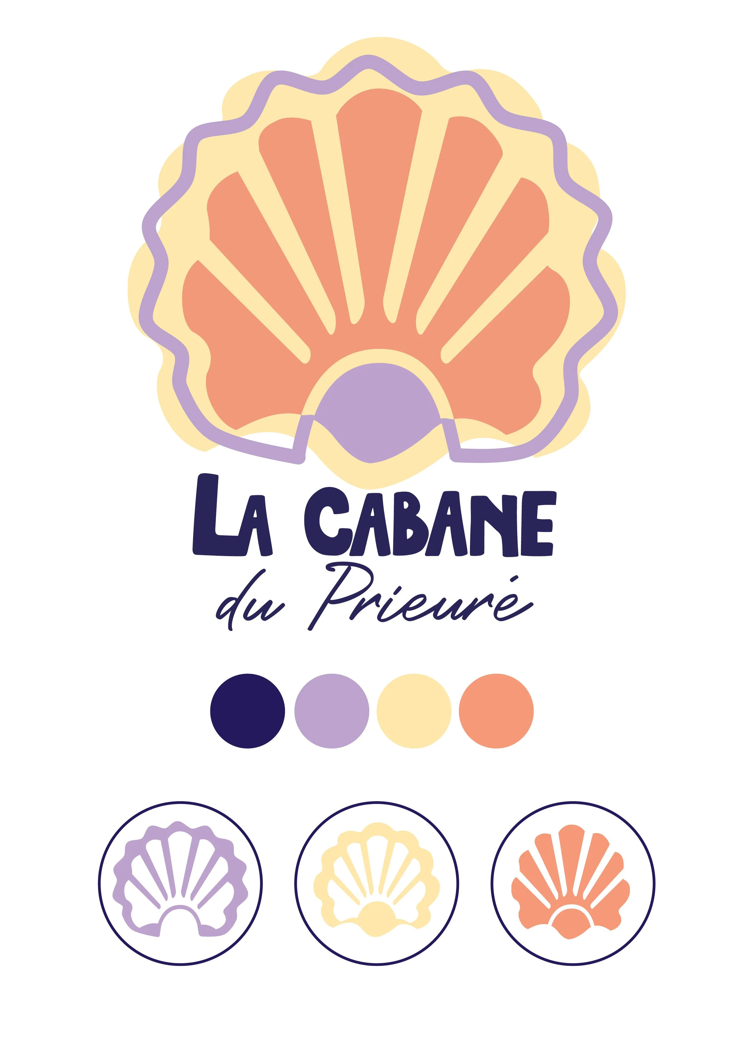 Création logo et identité visuelle pour la Cabane du Prieuré à Dinard, guinguette les pieds dans le sable.