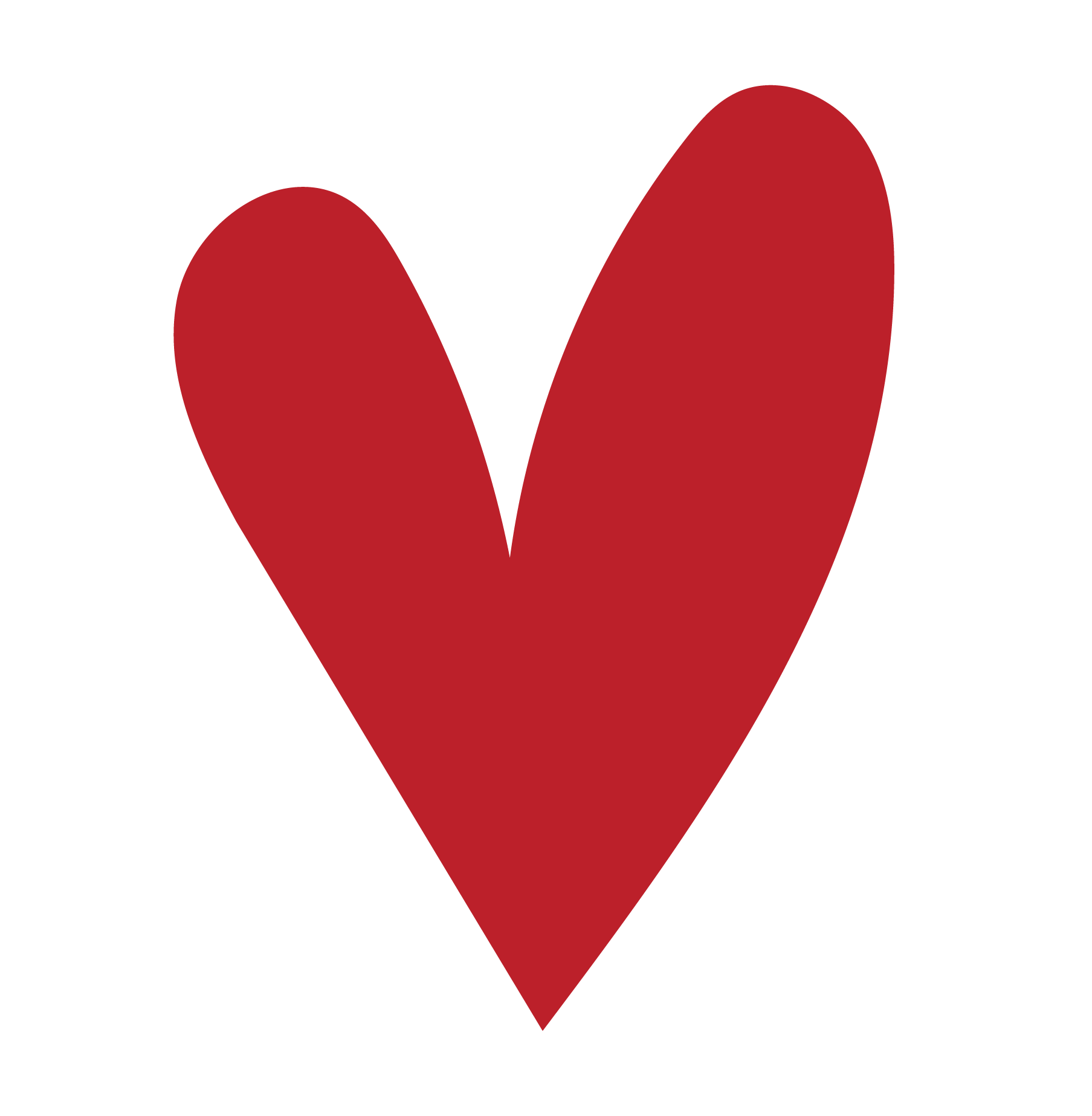 A checkmark with a heart shape in red and black colors.