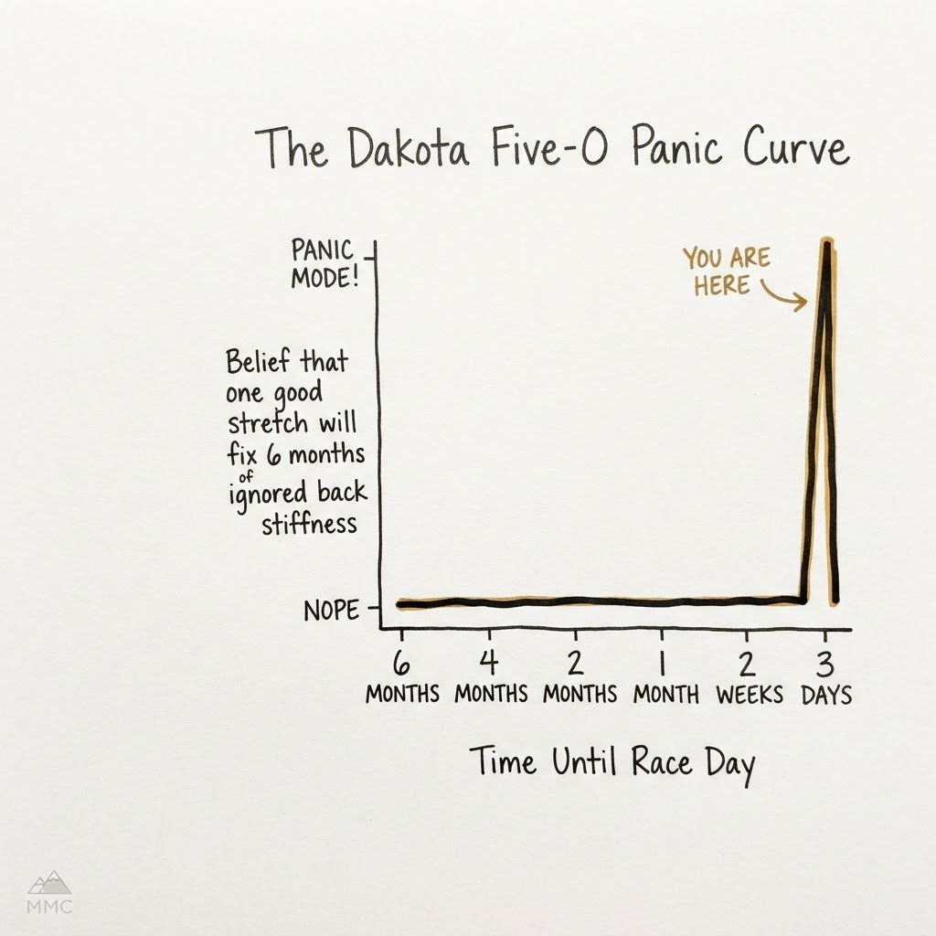 Things You Cannot Fix Three Days Before the Dakota Five-O