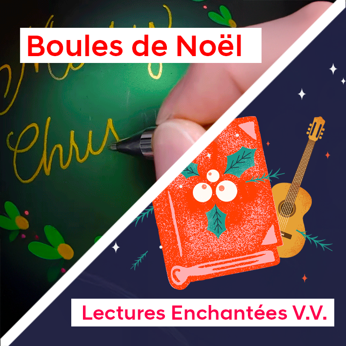 Dessin sur Boules de Sapin le matin // Lectures Enchantées avec Voili-Voilou l’après-midi