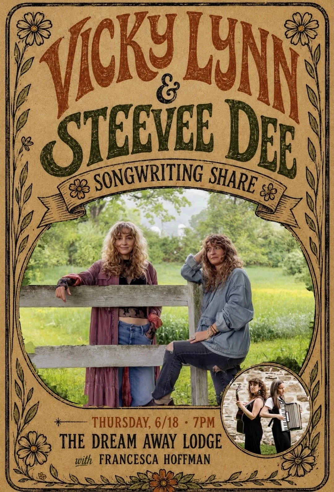 Vicky Lynn & Steevee Dee Songwriting Share with Francesca Hoffman