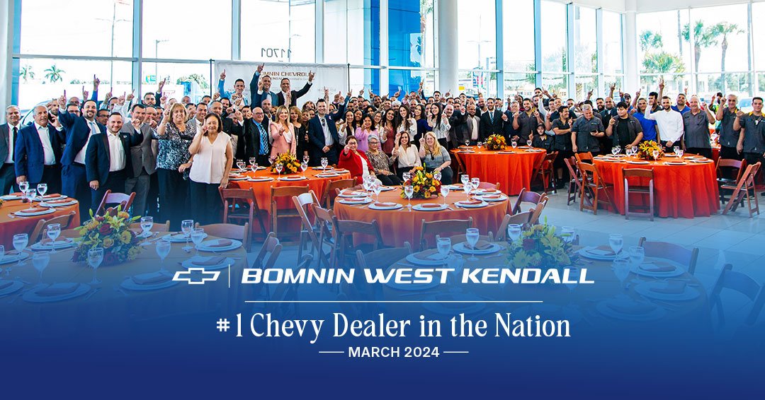 Cheers to our incredible team at Bomnin Chevrolet West Kendall! 🎉🥇 We're thrilled to announce that we closed the month of March as the #1 Chevrolet Dealer in the Nation!

Thank you to our loyal customers for making this possible. Let's keep driving